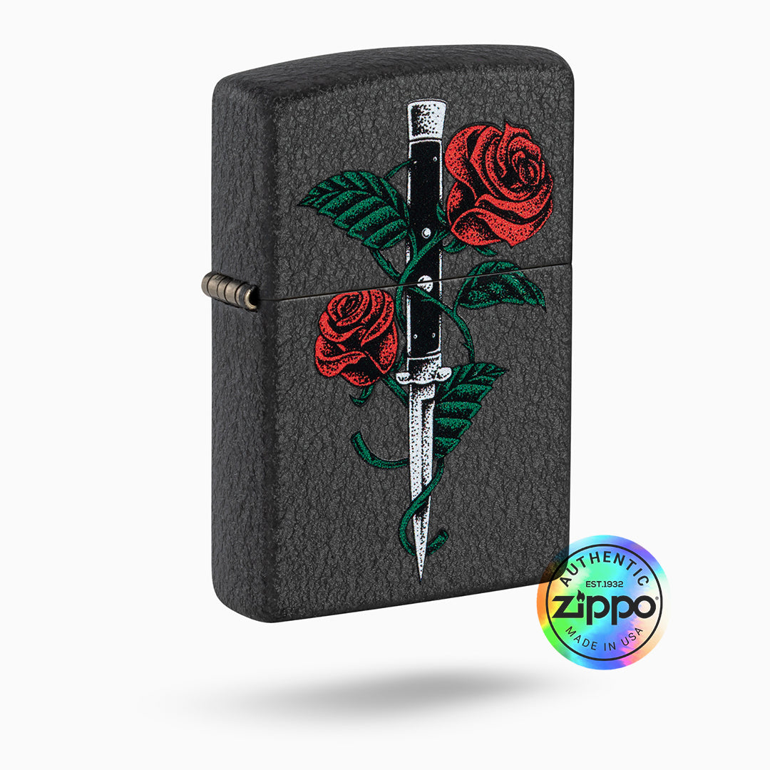 Zippo Rose Dagger Tattoo Design Windproof Lighter