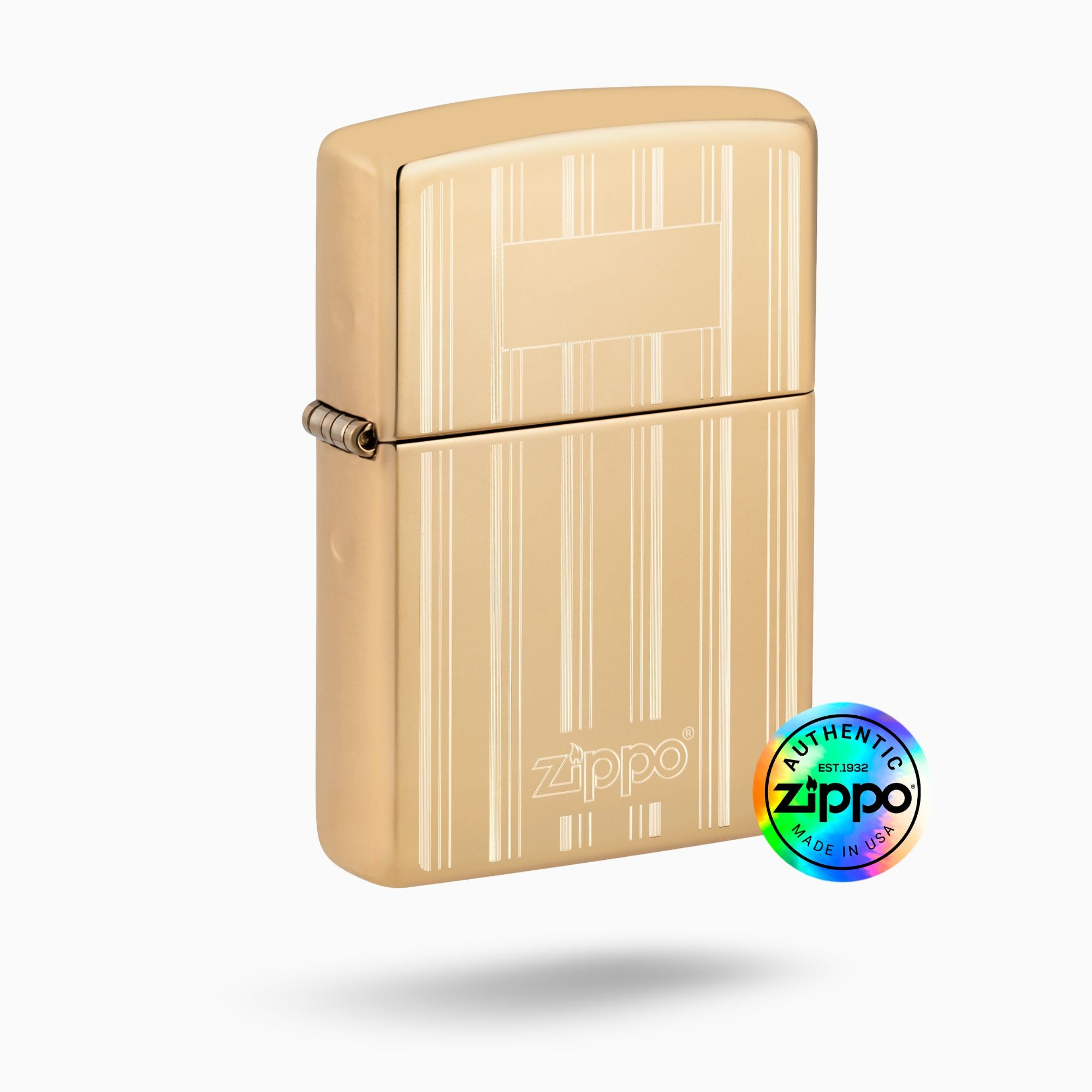 Zippo Engraved Lines Design Windproof Lighter