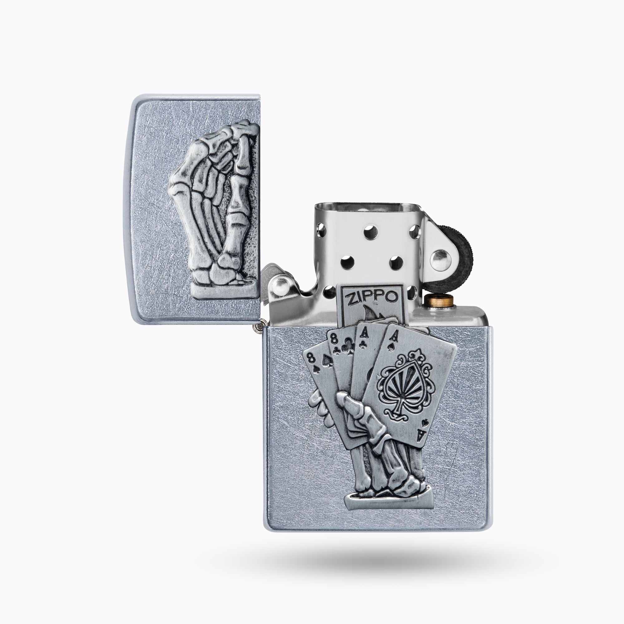 Zippo Dead Mans Hand Emblem Design Windproof Lighter