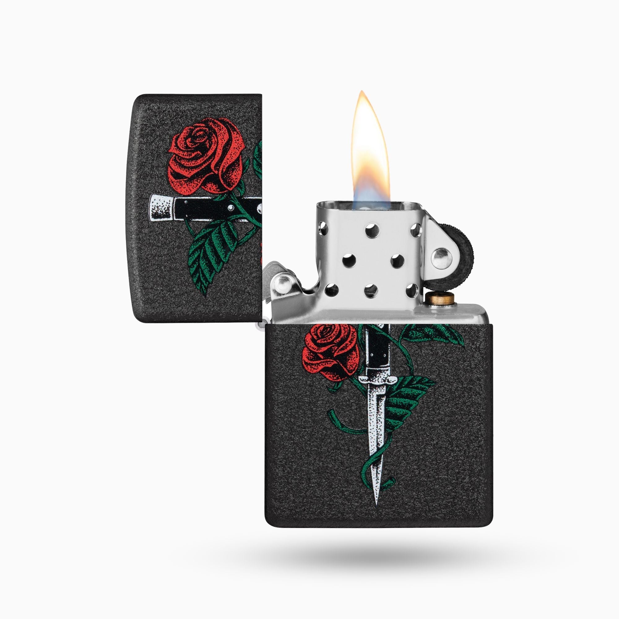 Zippo Rose Dagger Tattoo Design Windproof Lighter