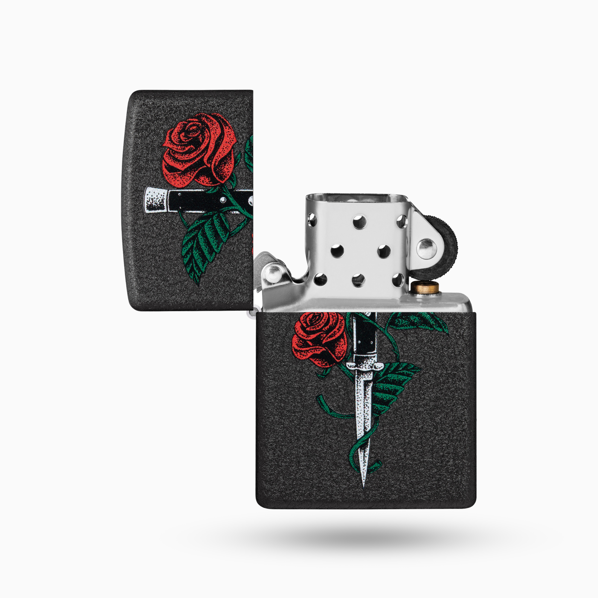 Zippo Rose Dagger Tattoo Design Windproof Lighter