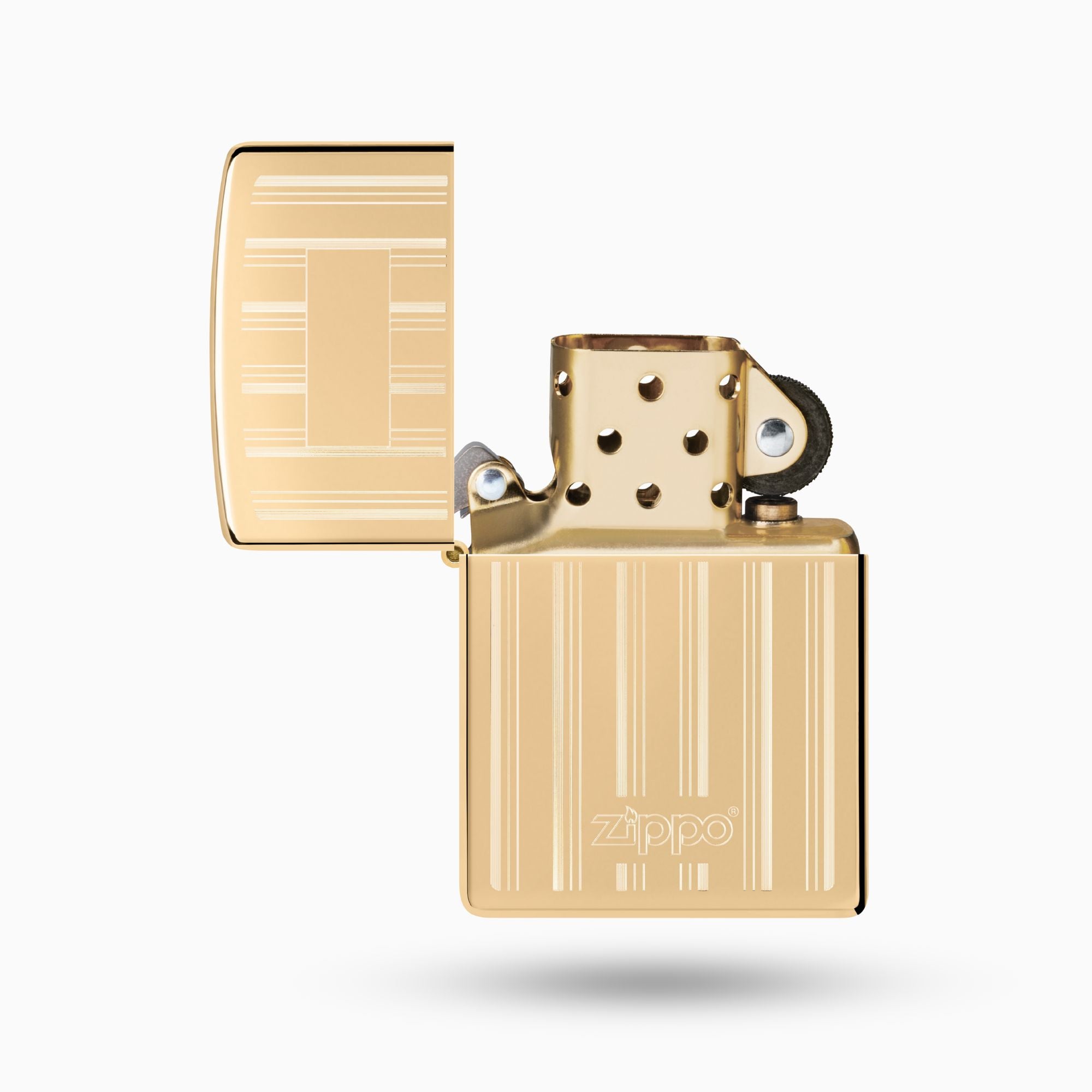 Zippo Engraved Lines Design Windproof Lighter