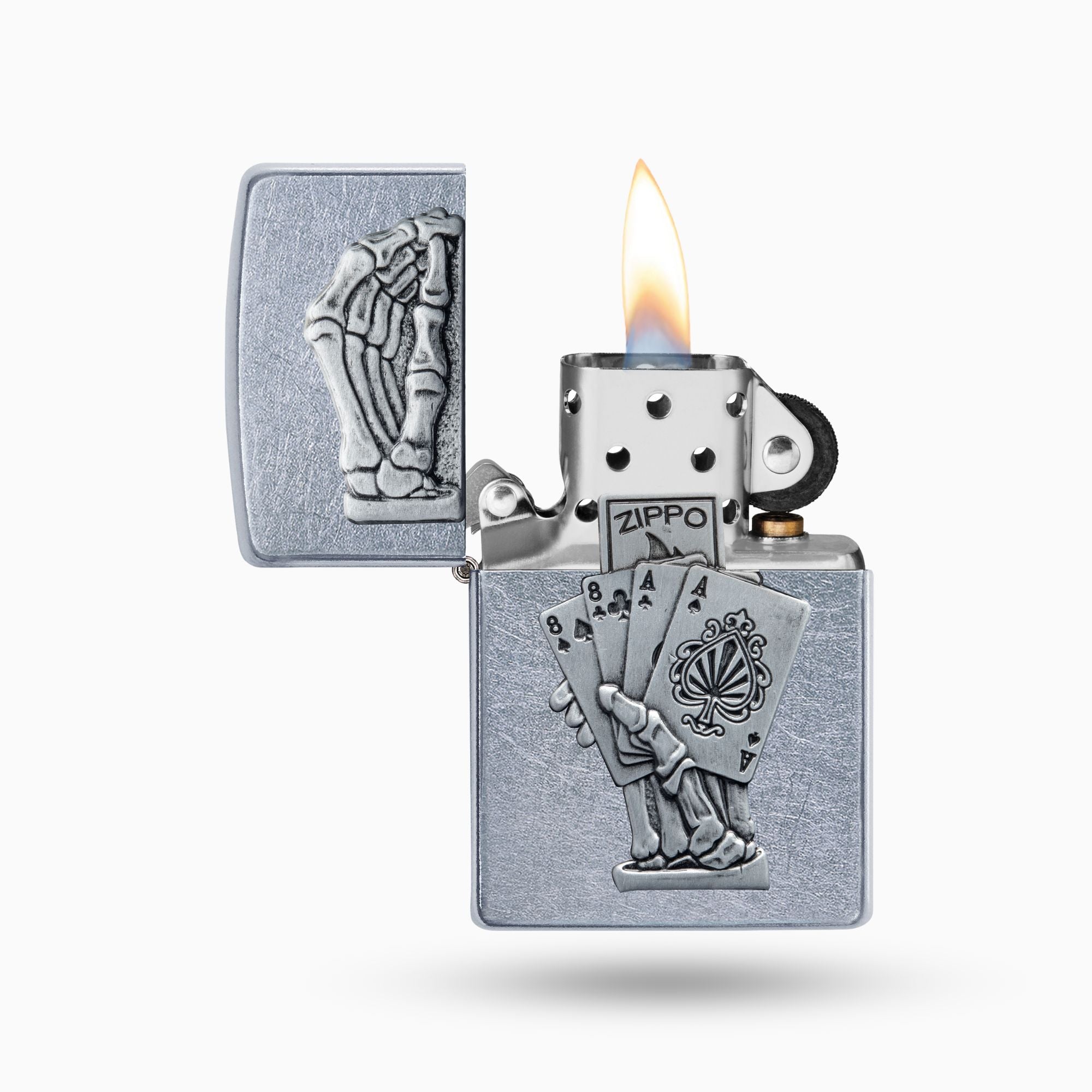 Zippo Dead Mans Hand Emblem Design Windproof Lighter
