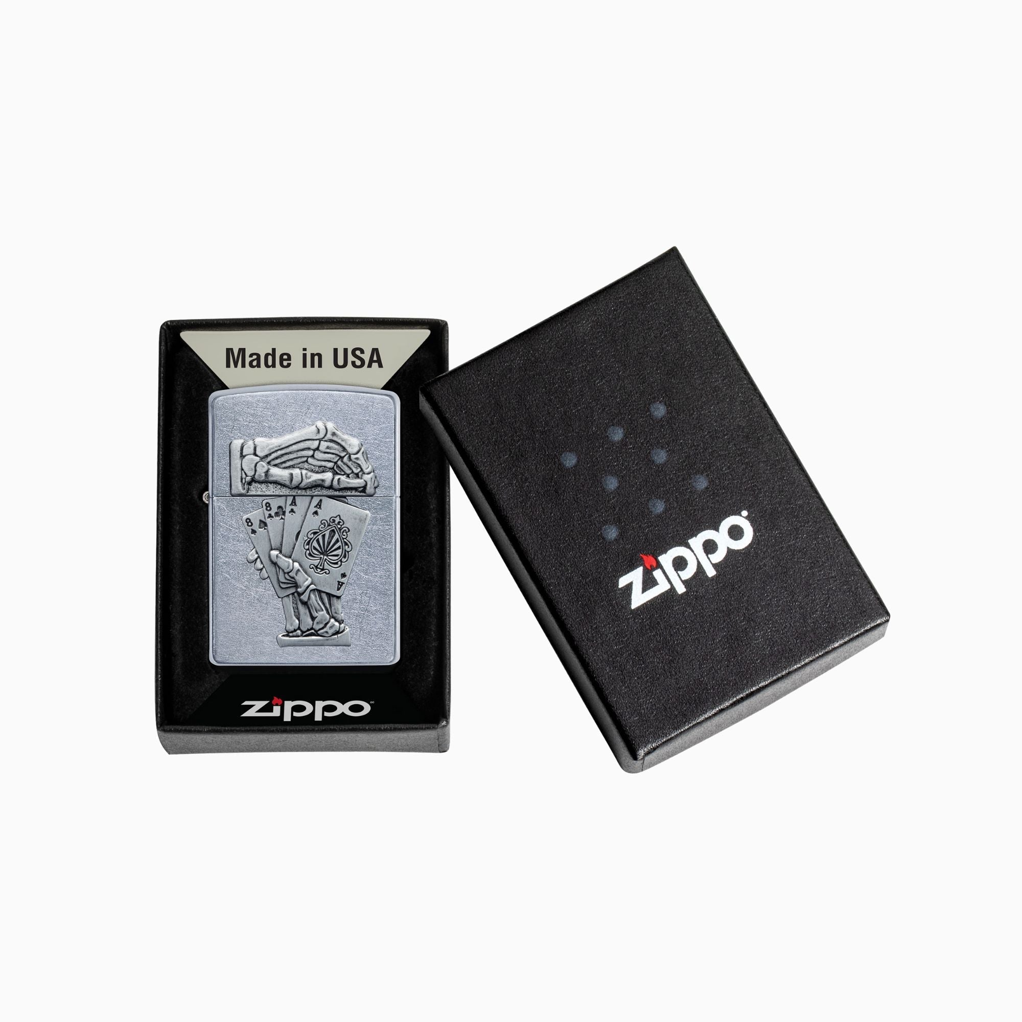 Zippo Dead Mans Hand Emblem Design Windproof Lighter