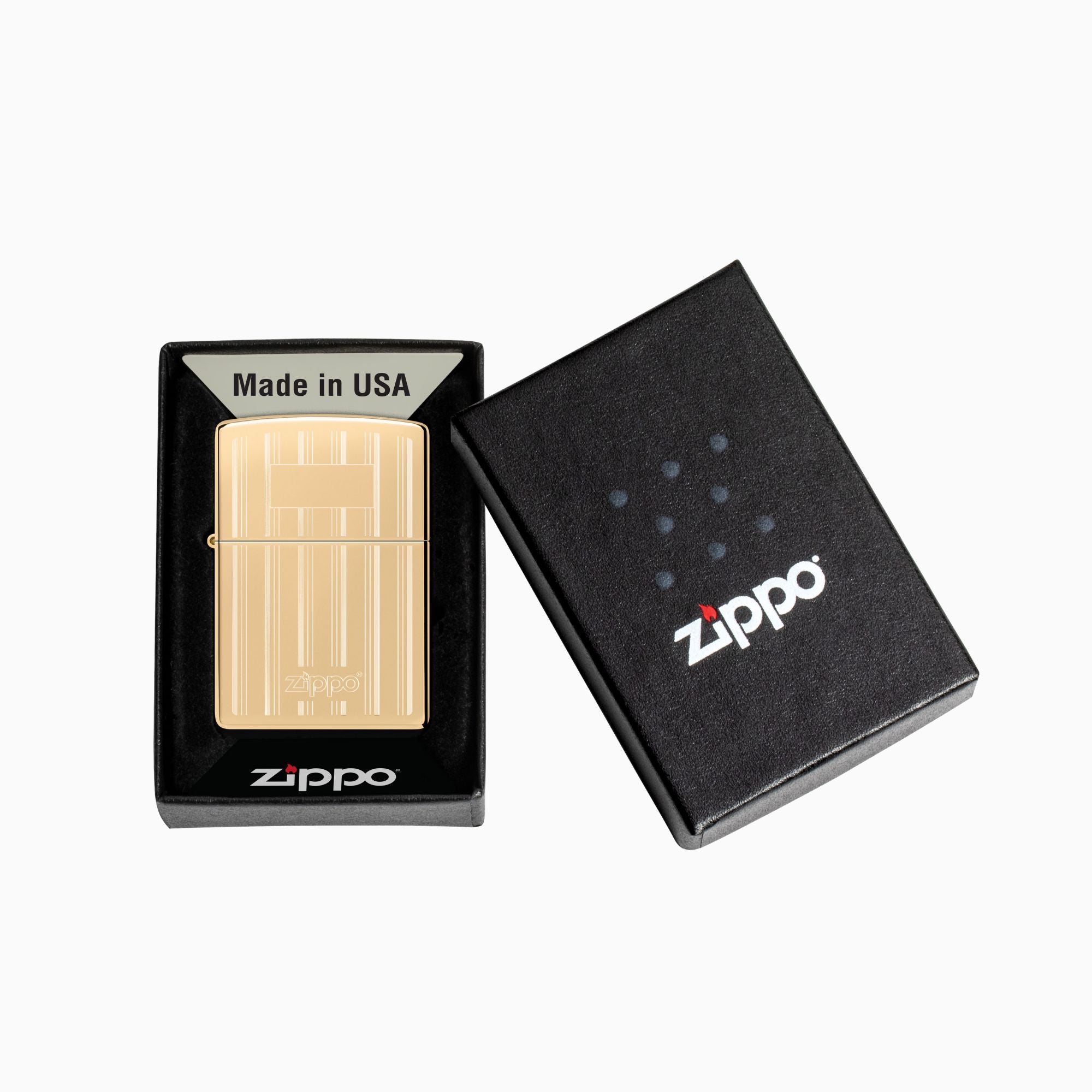 Zippo Engraved Lines Design Windproof Lighter