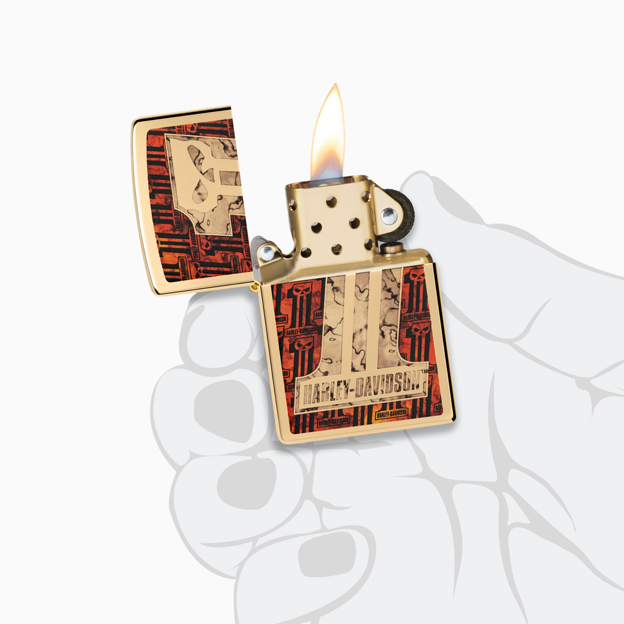 Zippo Harley-Davidson Skull Design Windproof Lighter