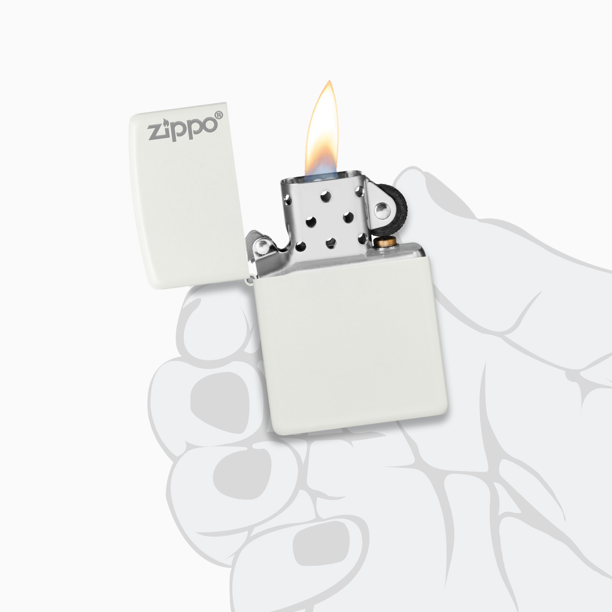 Classic White Matte Zippo Logo Windproof Lighter