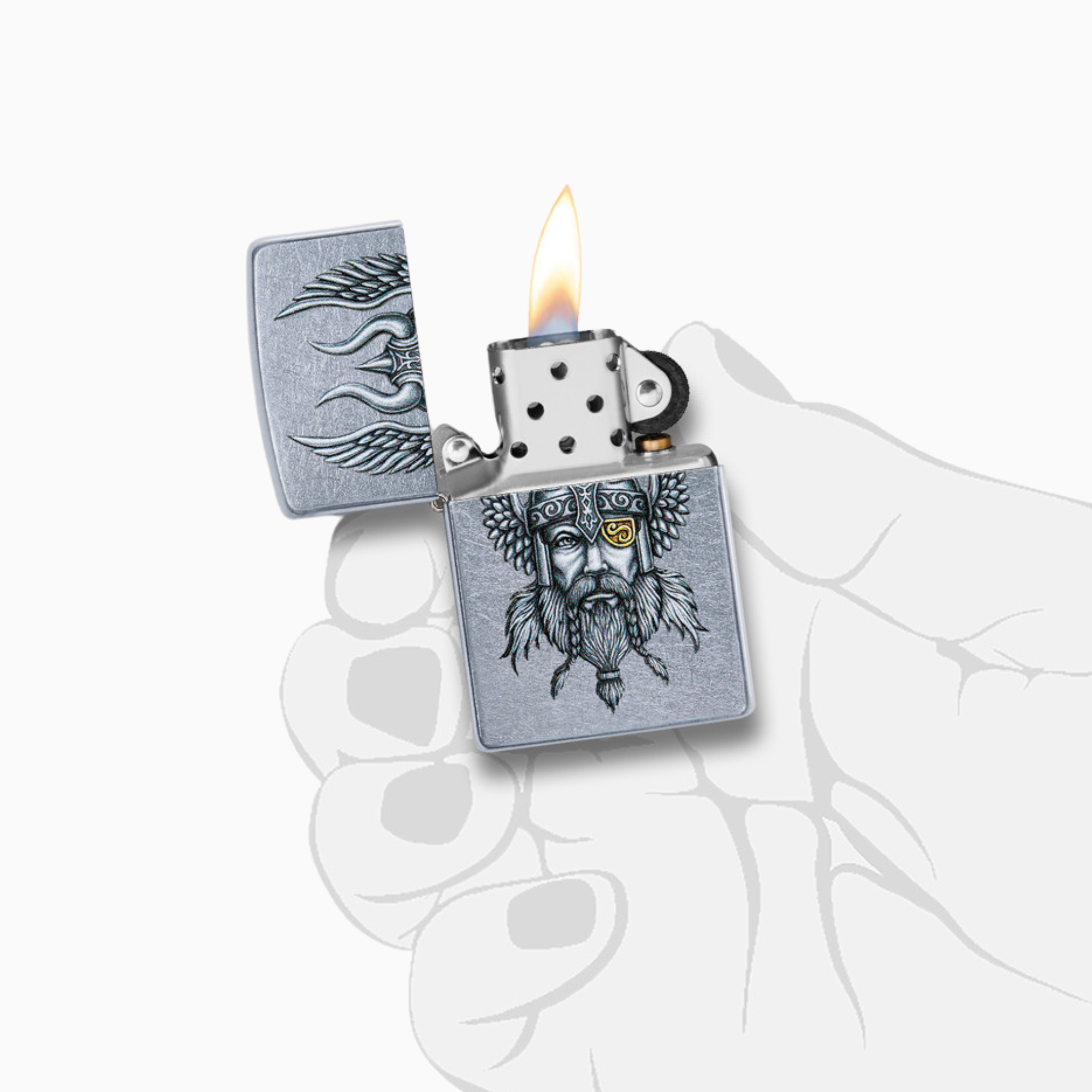 Zippo Viking Warrior Design Windproof Lighter