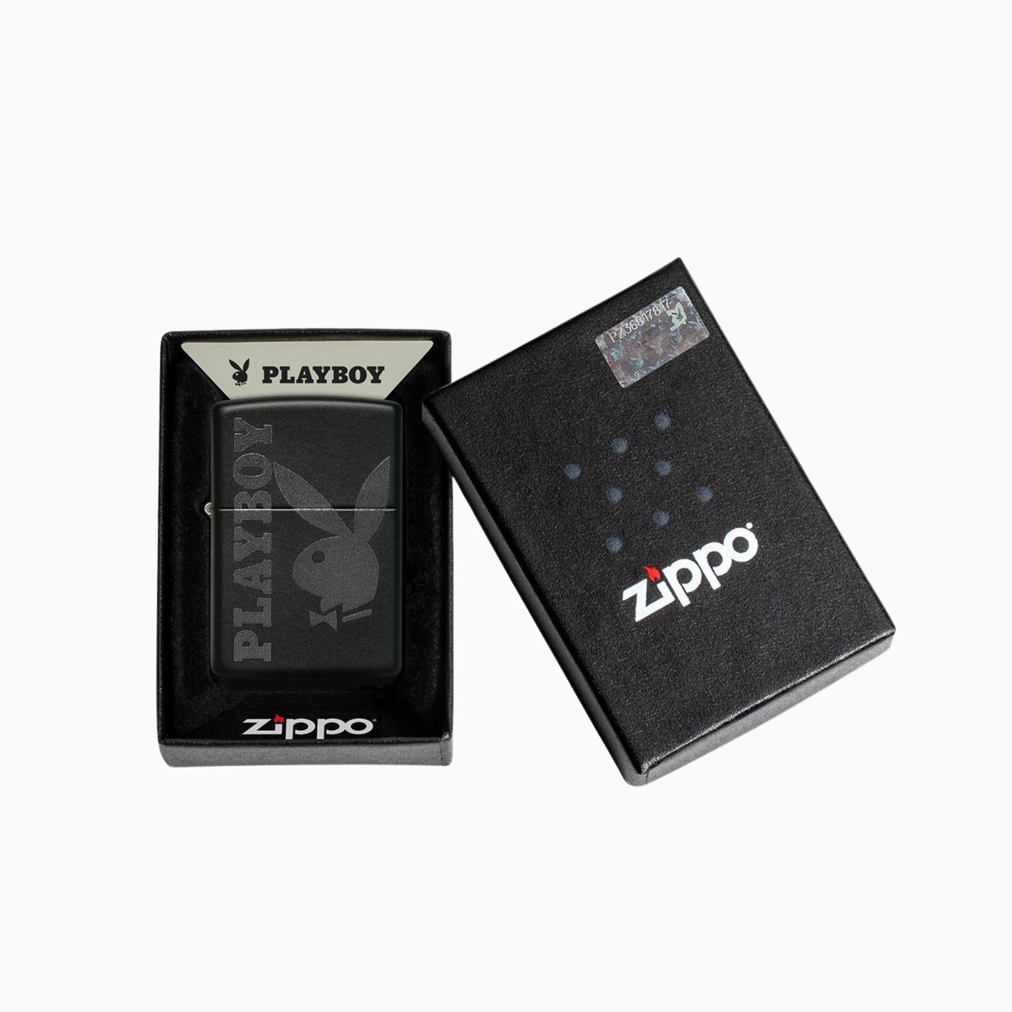 Zippo Playboy Bunny Logo Black Matte Windproof Lighter