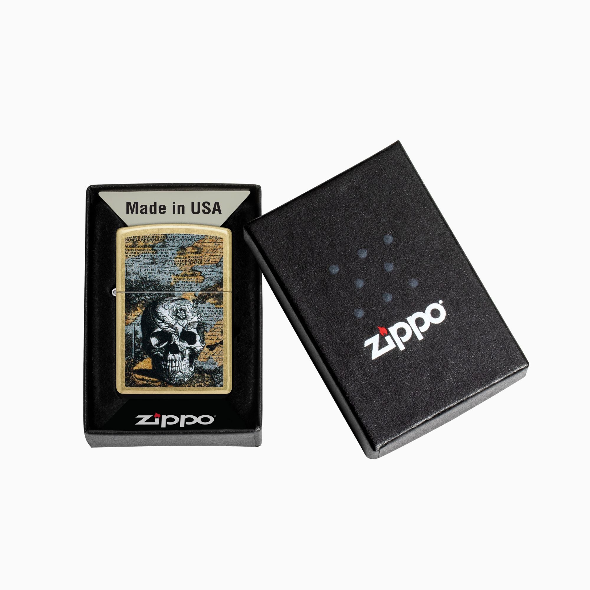 Zippo Floral Skull Design Windproof Lighter