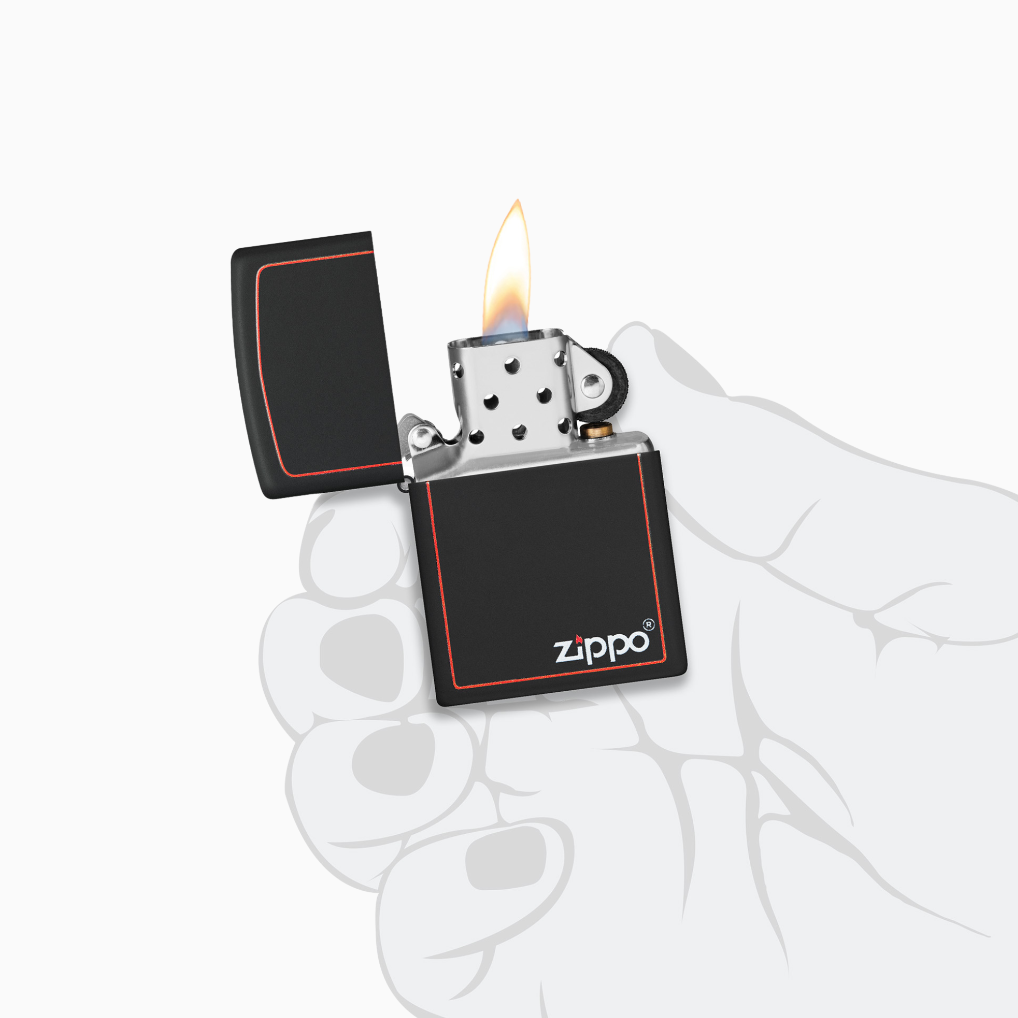 Zippo Classic Black and Red Zippo Windproof Lighter