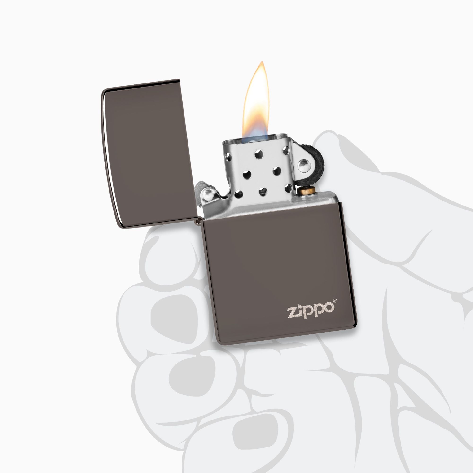 Zippo Classic Black Ice® Logo Windproof Lighter
