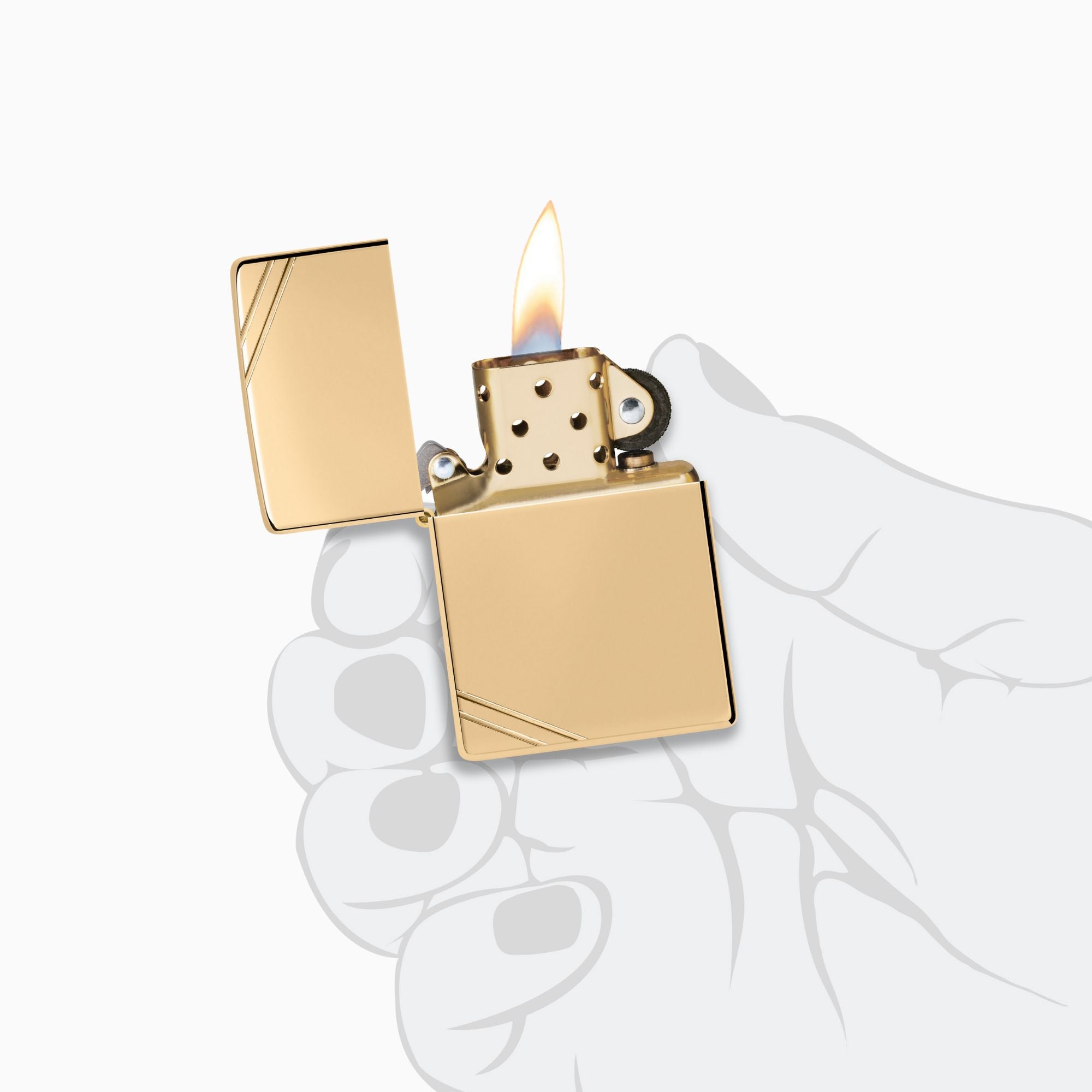 Zippo High Polish Brass Vintage Windproof Lighter