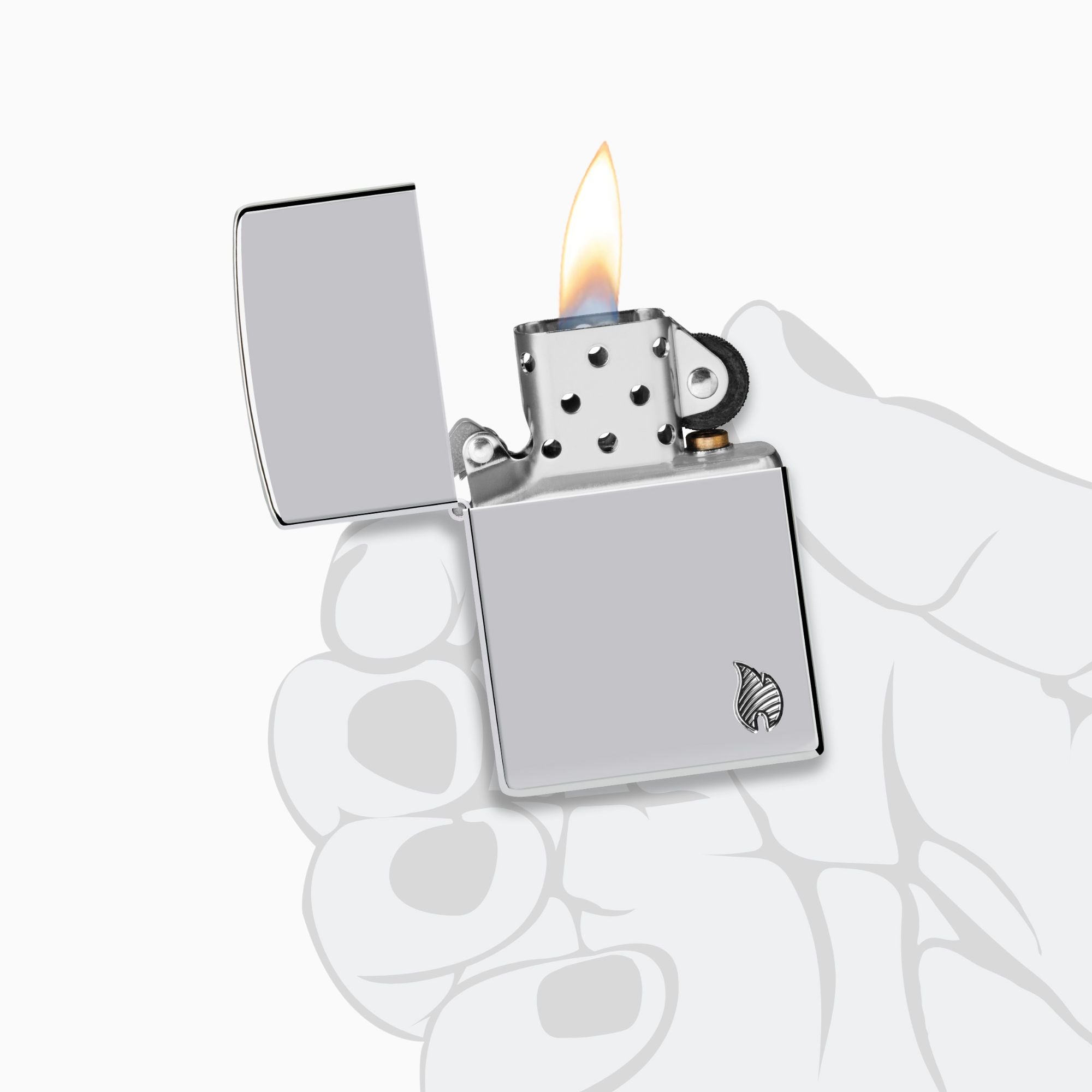 Zippo Armor® Chrome Flame Design Windproof Lighter
