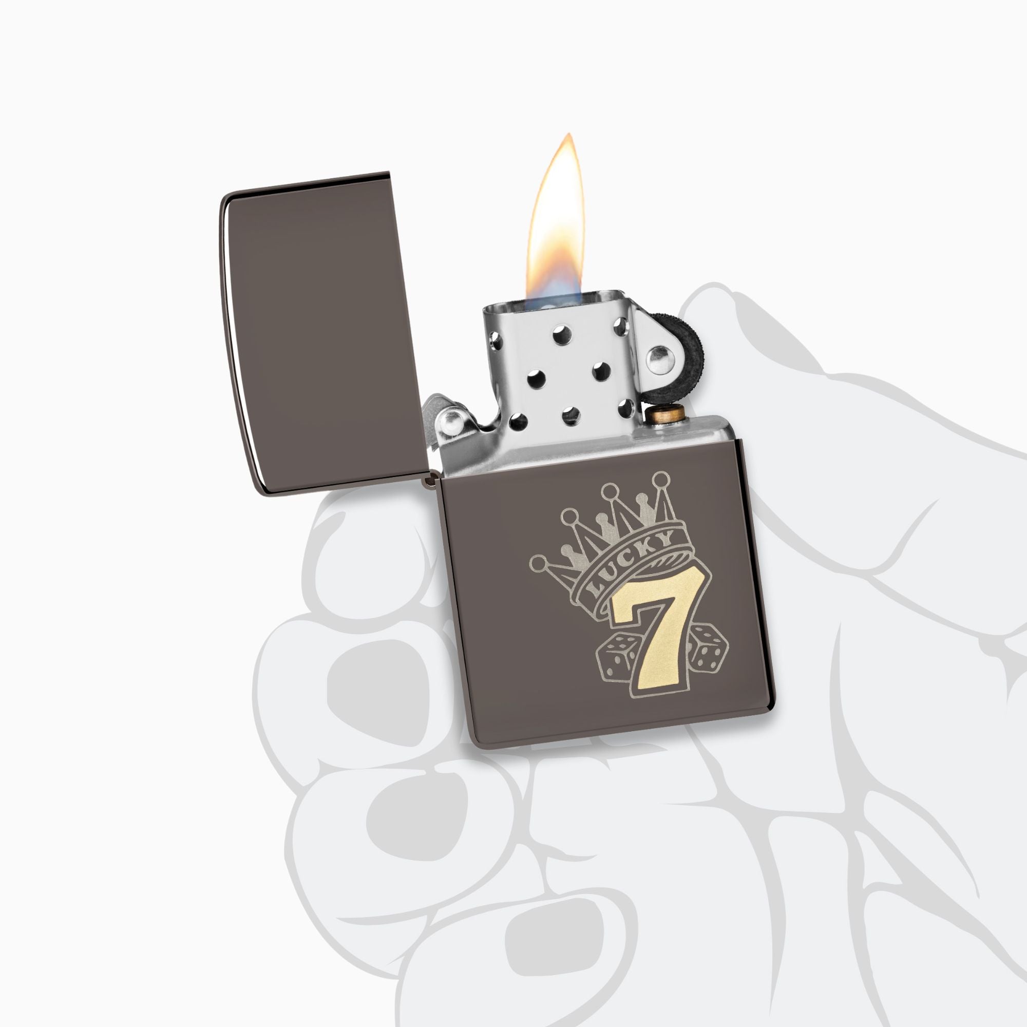 Zippo Lucky 7 Black Ice Windproof Lighter