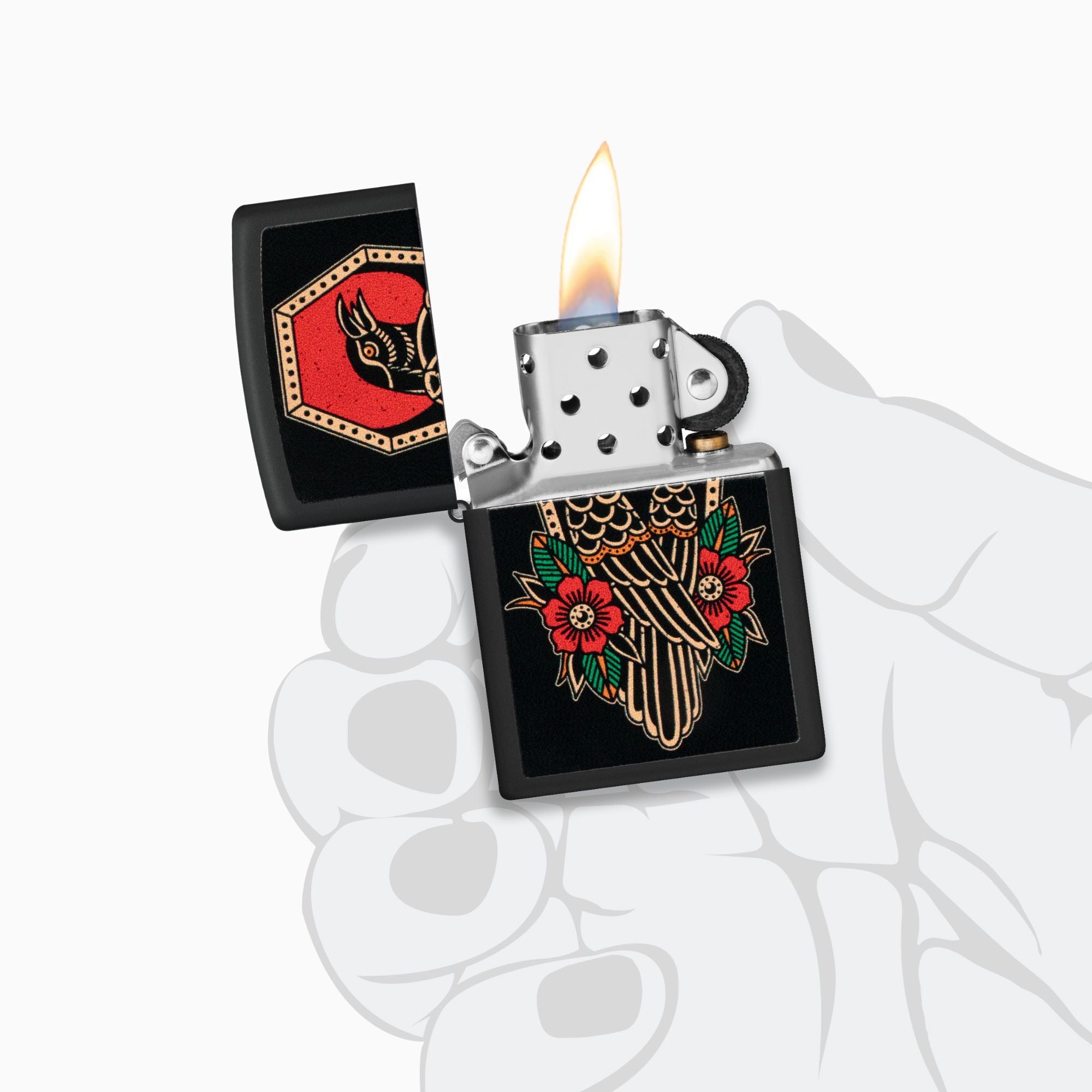 Zippo Crow Tattoo Design Windproof Lighter