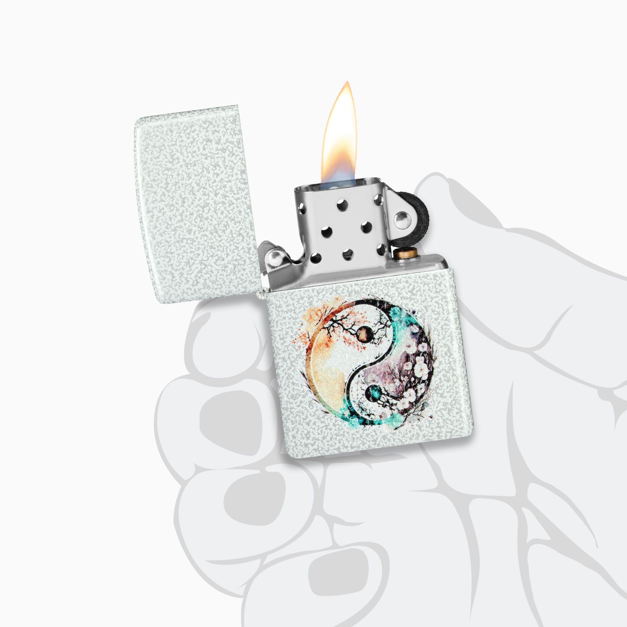 Zippo Floral Yin and Yang Design Windproof Lighter