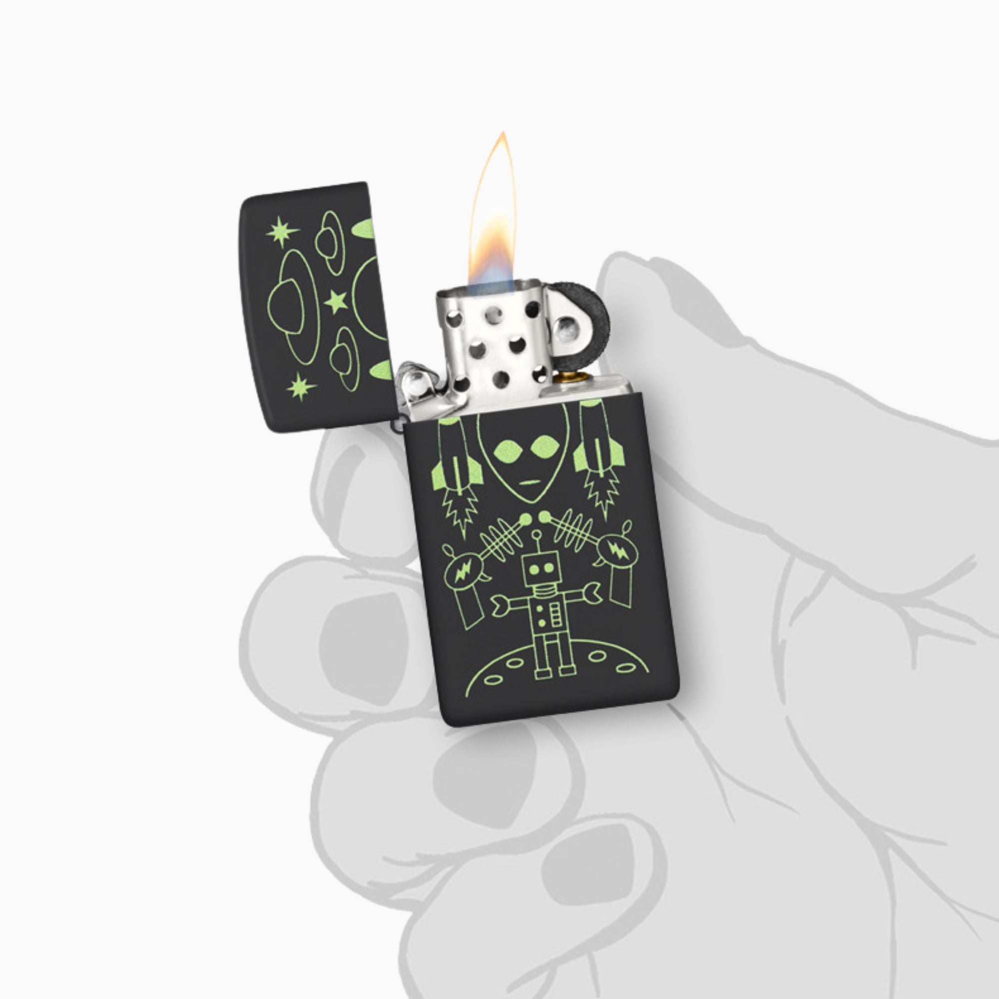 Zippo Alien Invasion Design Windproof Lighter