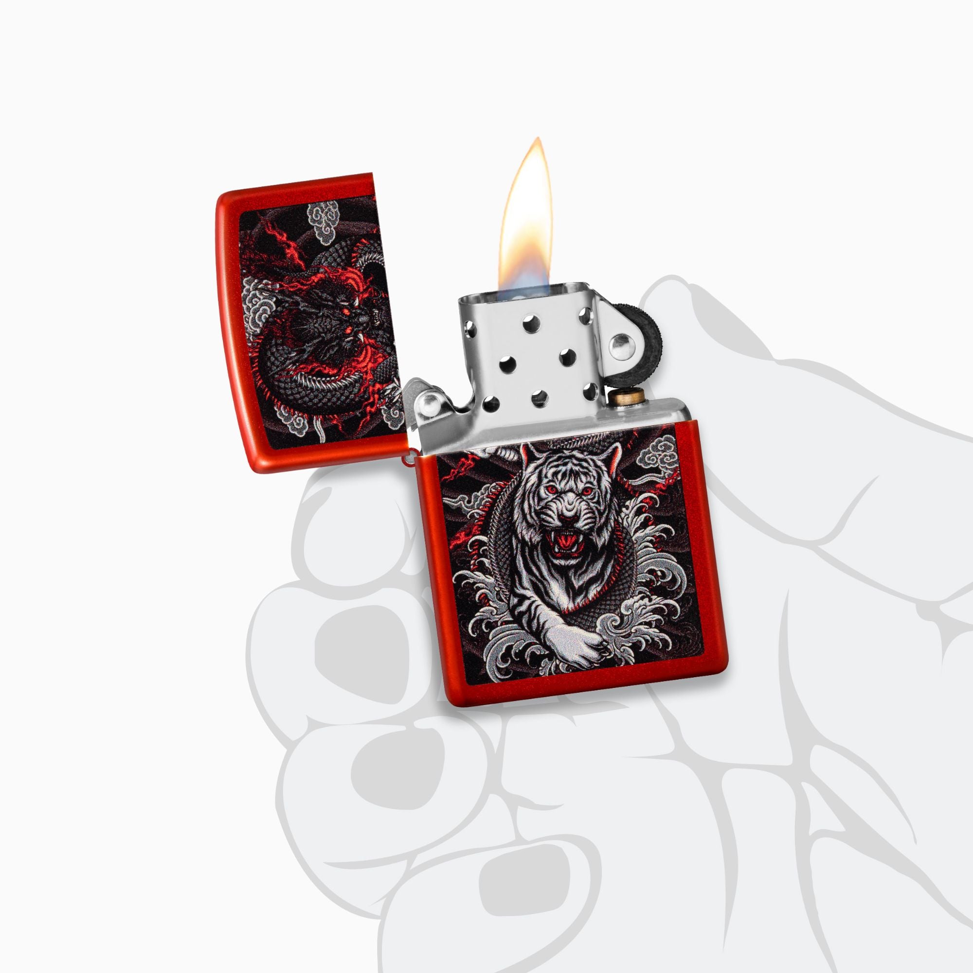 Zippo Dragon Tiger Design Windproof Lighter