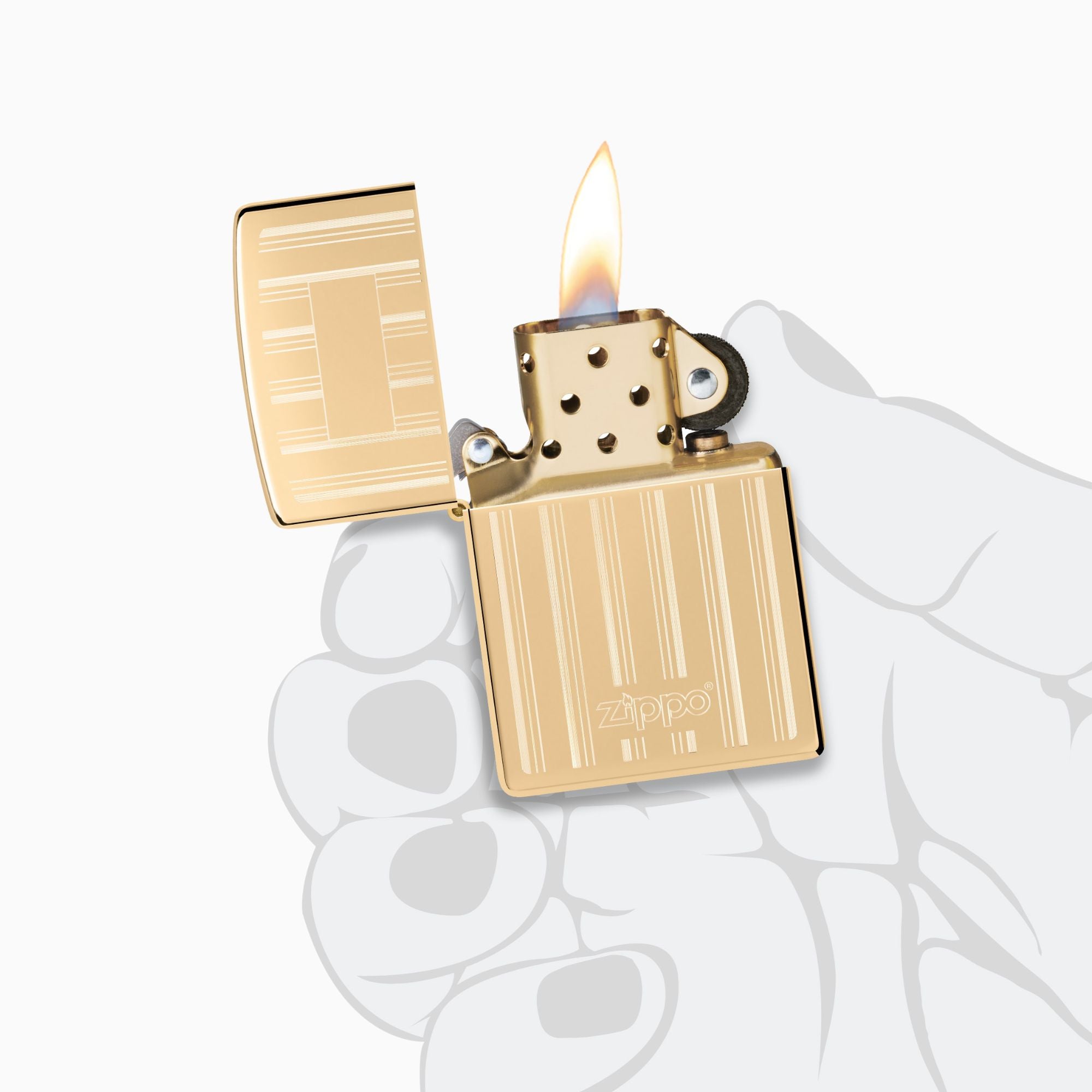 Zippo Engraved Lines Design Windproof Lighter