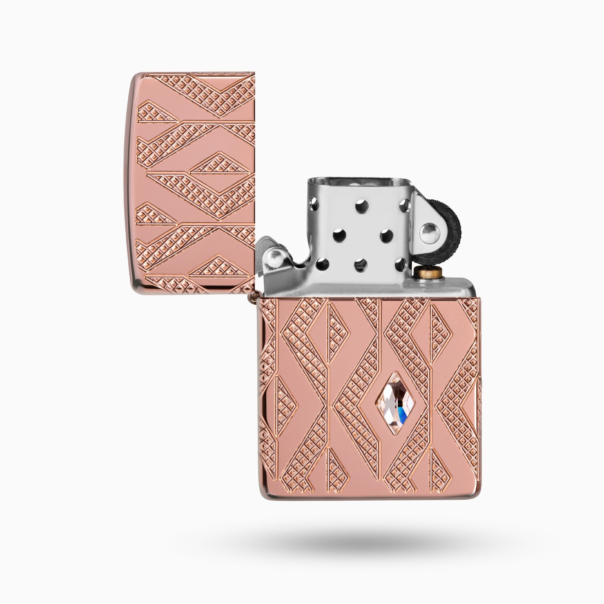 Geometric Diamond Pattern Armor Windproof Lighter