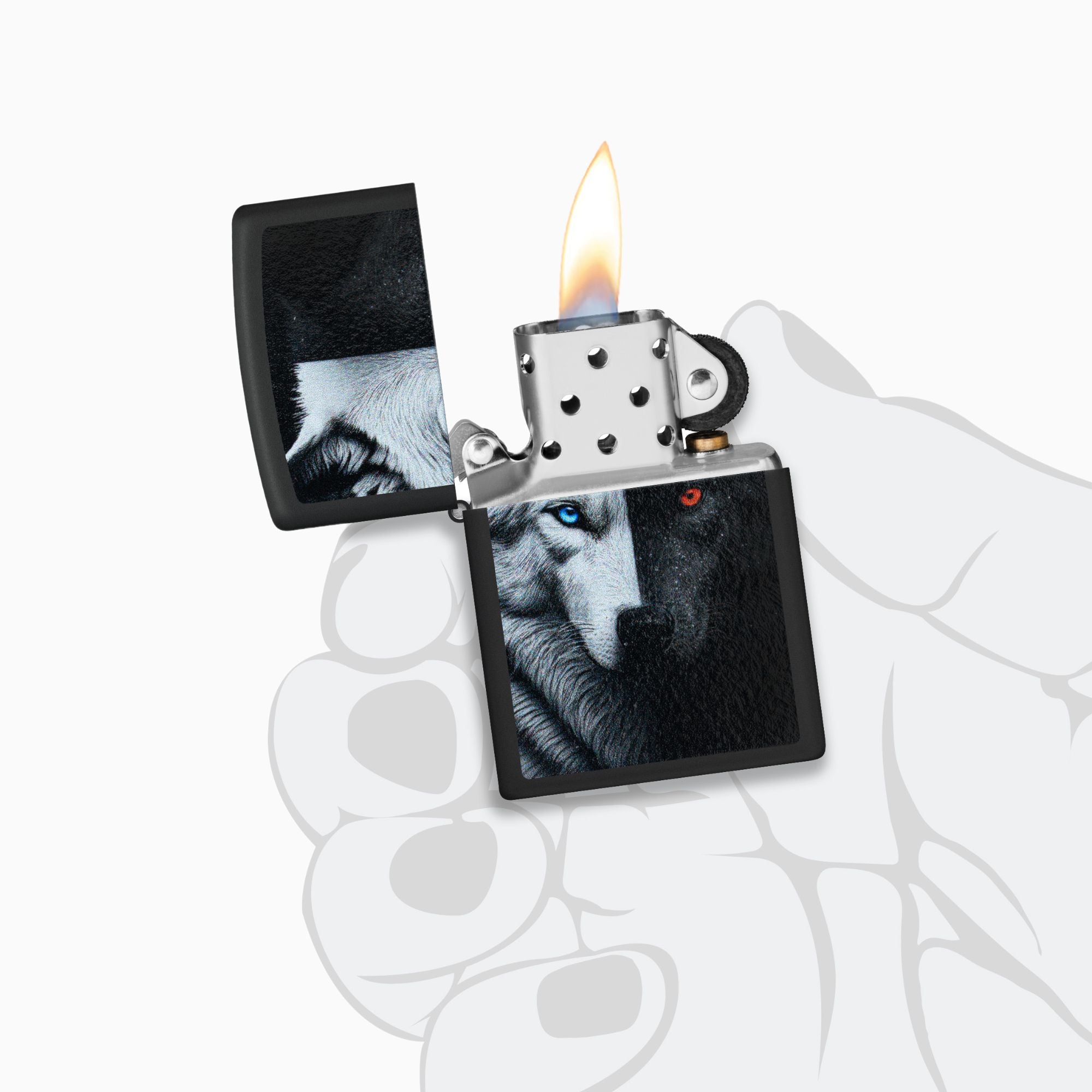 Zippo Two Wolves Design Windproof Lighter