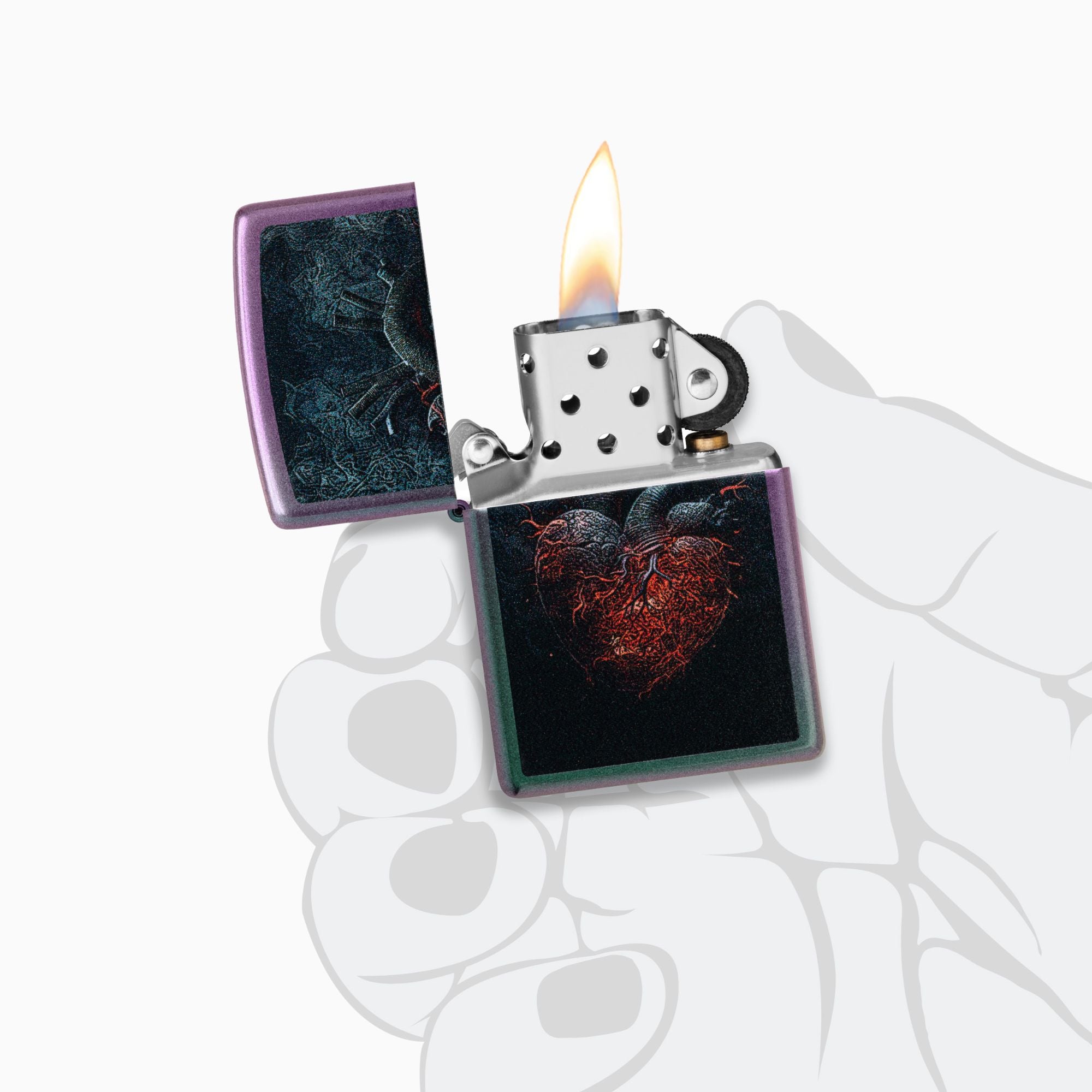 Zippo Dark Heart Design Windproof Lighter