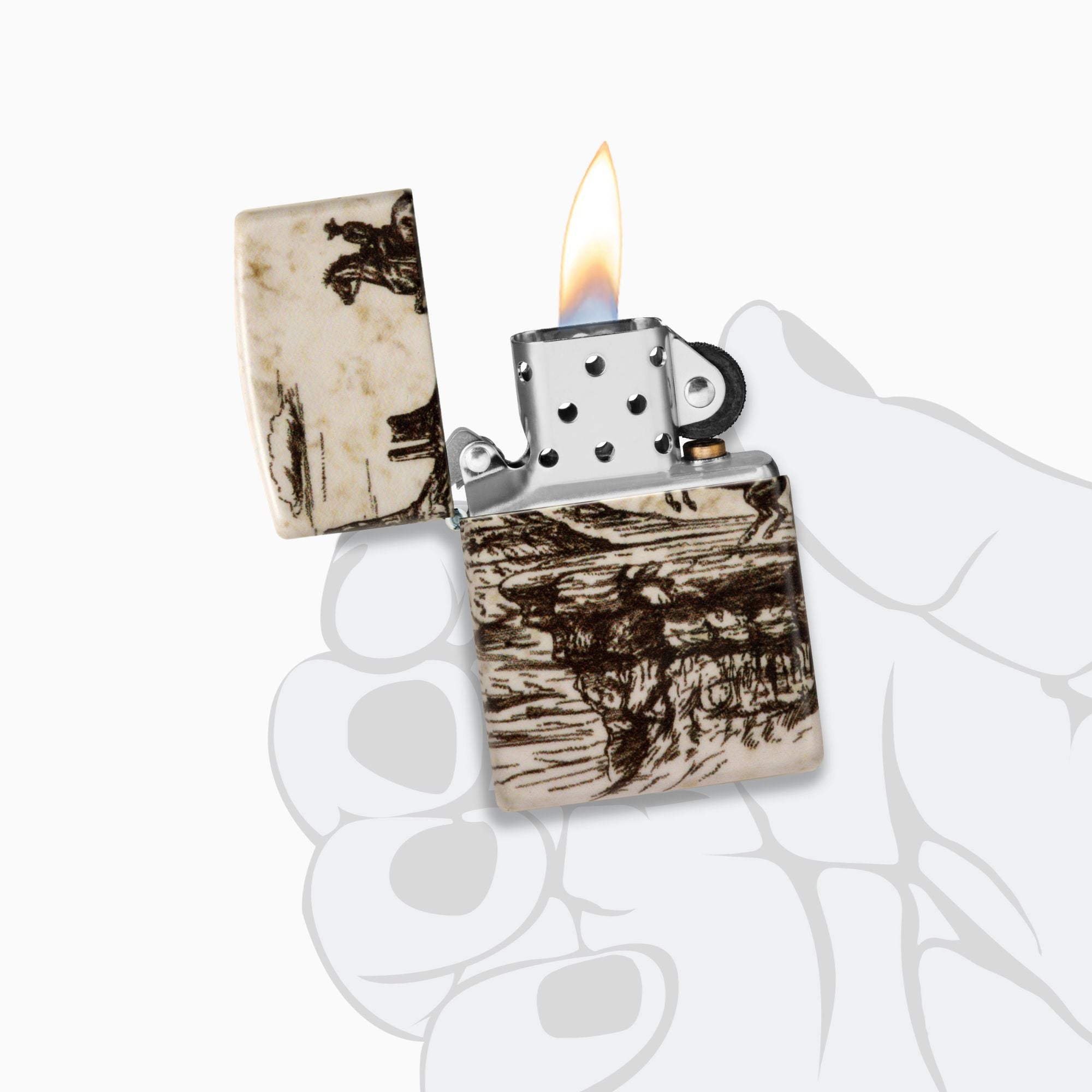 Zippo Wild West Scene Design Windproof Lighter
