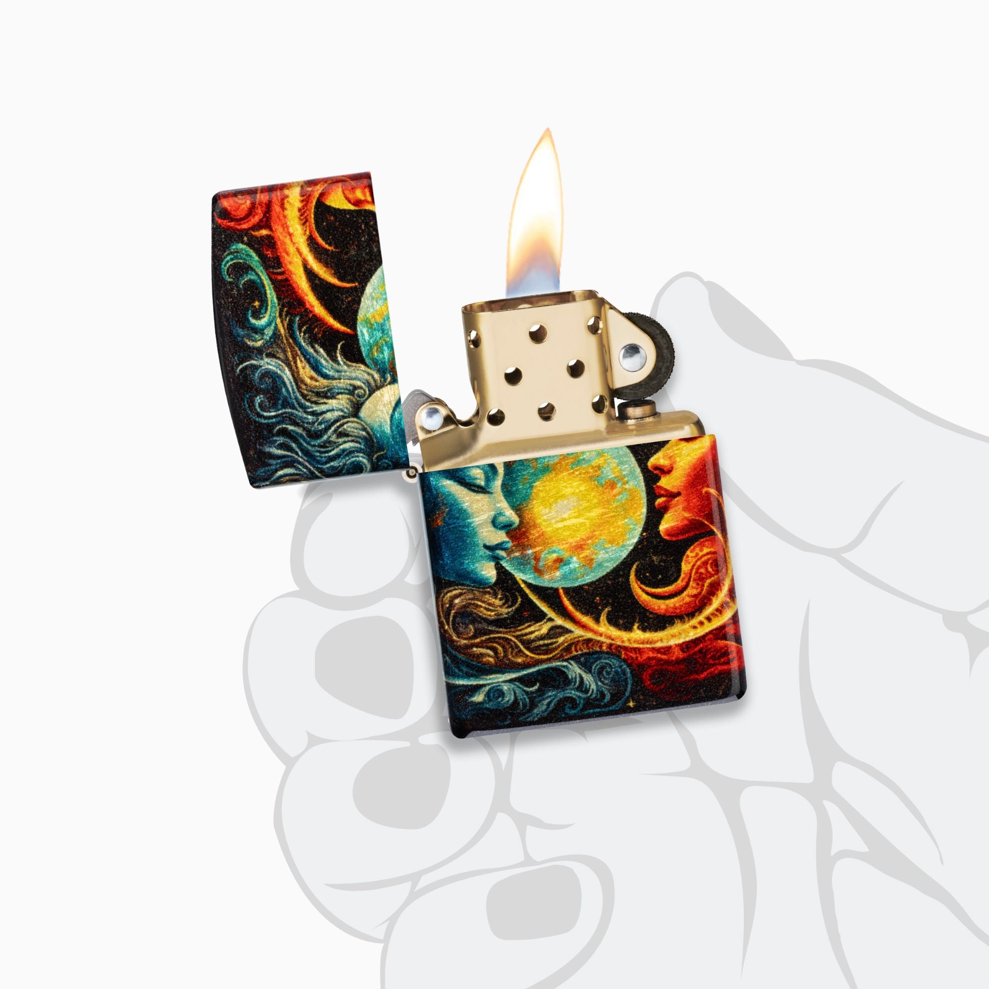 Zippo Sun and Moon Design Windproof Lighter