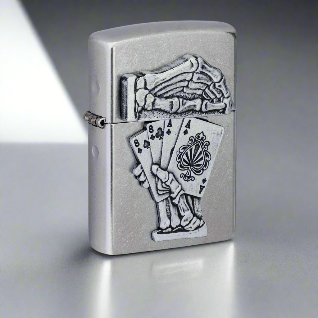 Dead Mans Hand Emblem Design  Windproof Lighter By Yo Dragon , Official Partner Zippo