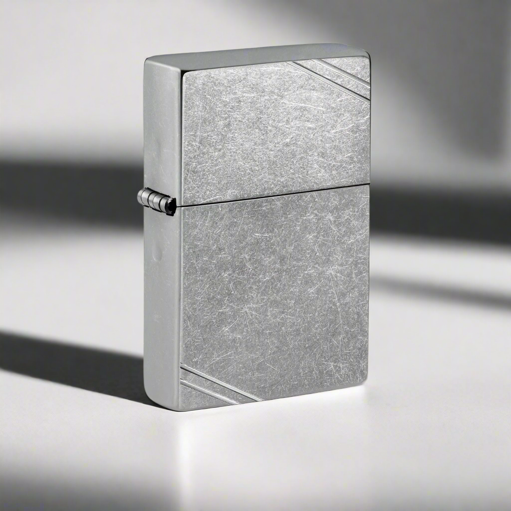 Zippo Street Chrome Vintage Windproof Lighter with Slashes