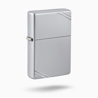 Zippo High Polish Chrome Vintage Windproof Lighter with Slashes