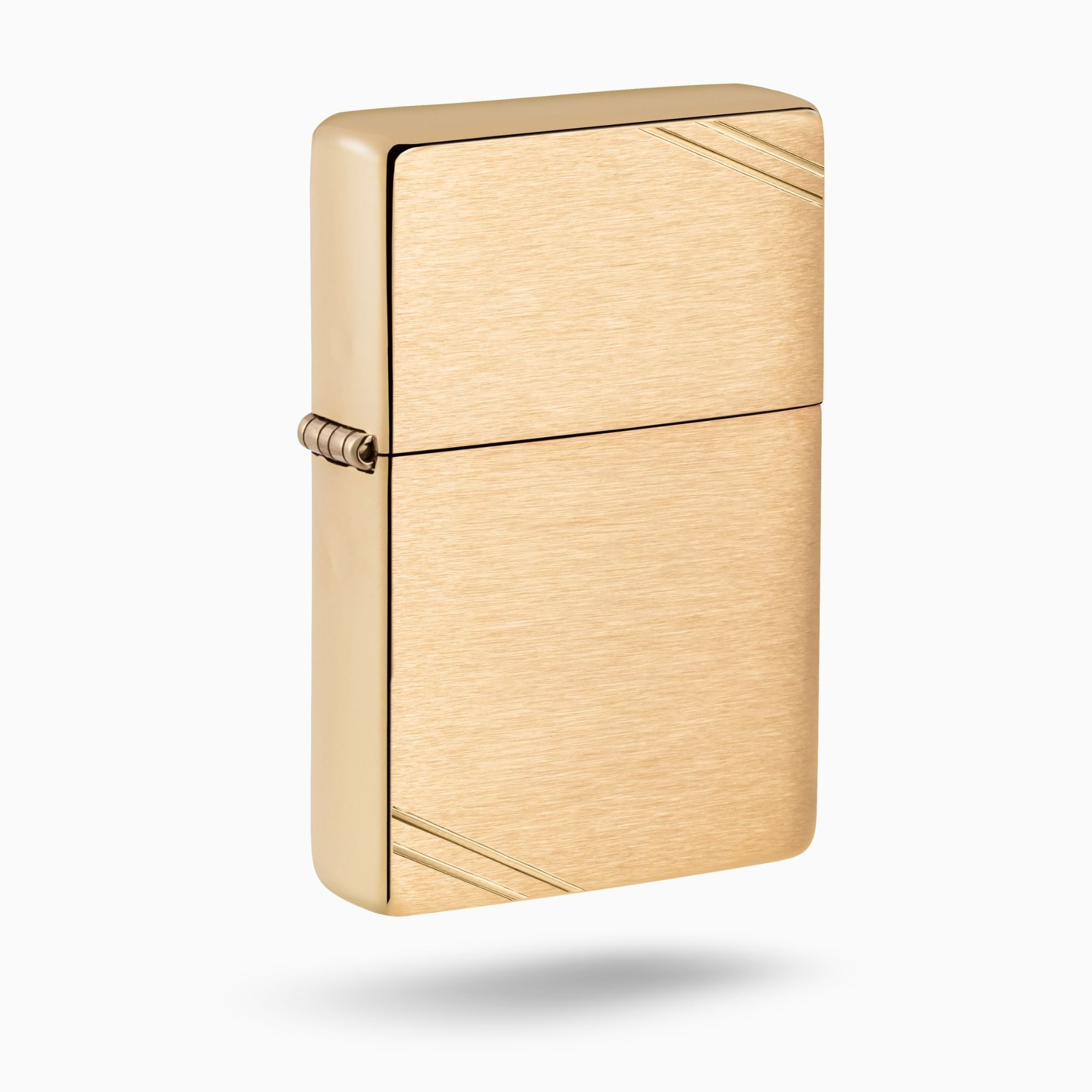 Zippo Brushed Brass Vintage w/ Slashes Windproof Lighter