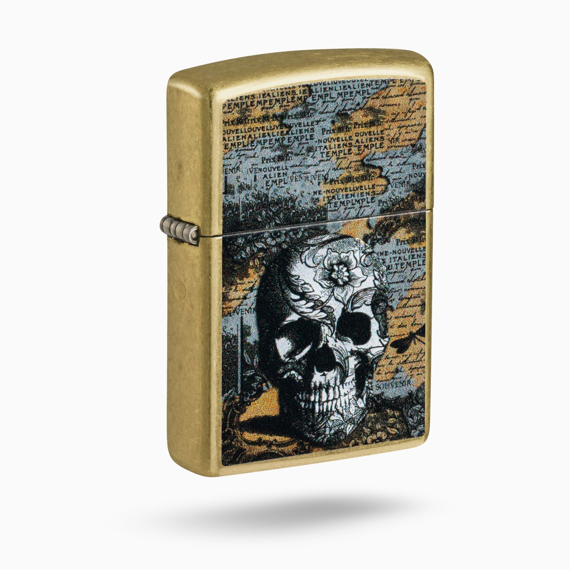 Zippo Floral Skull Design Windproof Lighter