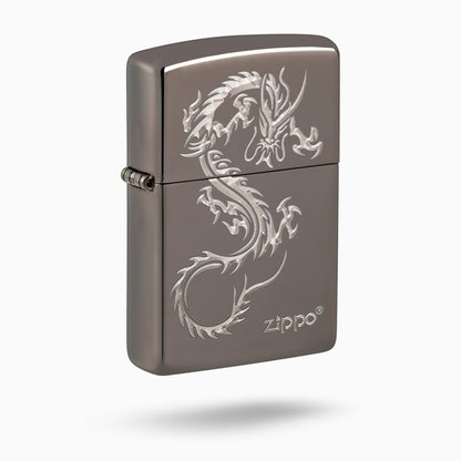 Zippo Chinese Dragon Black Ice Windproof Lighter