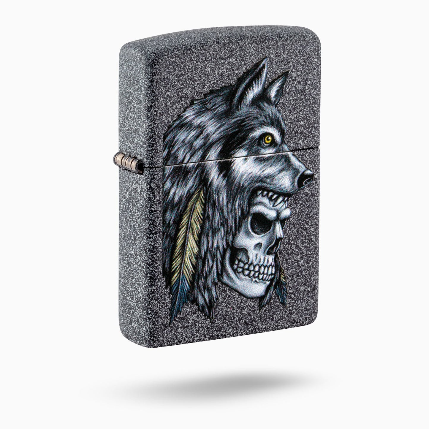 Zippo Wolf Skull Feather Design Windproof Lighter