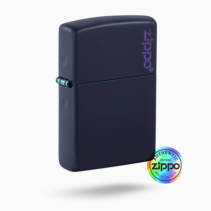 Classic Navy Matte Zippo Logo Windproof Lighter By Yo Dragon , Official Partner Zippo