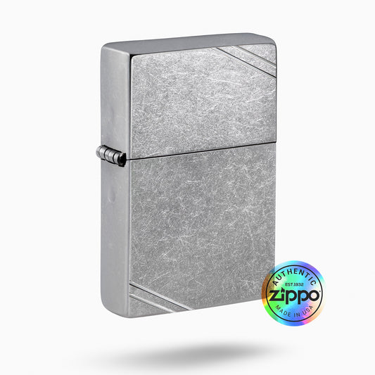 Zippo Street Chrome Vintage Windproof Lighter with Slashes