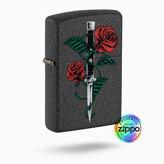 Zippo Rose Dagger Tattoo Design  Windproof Lighter