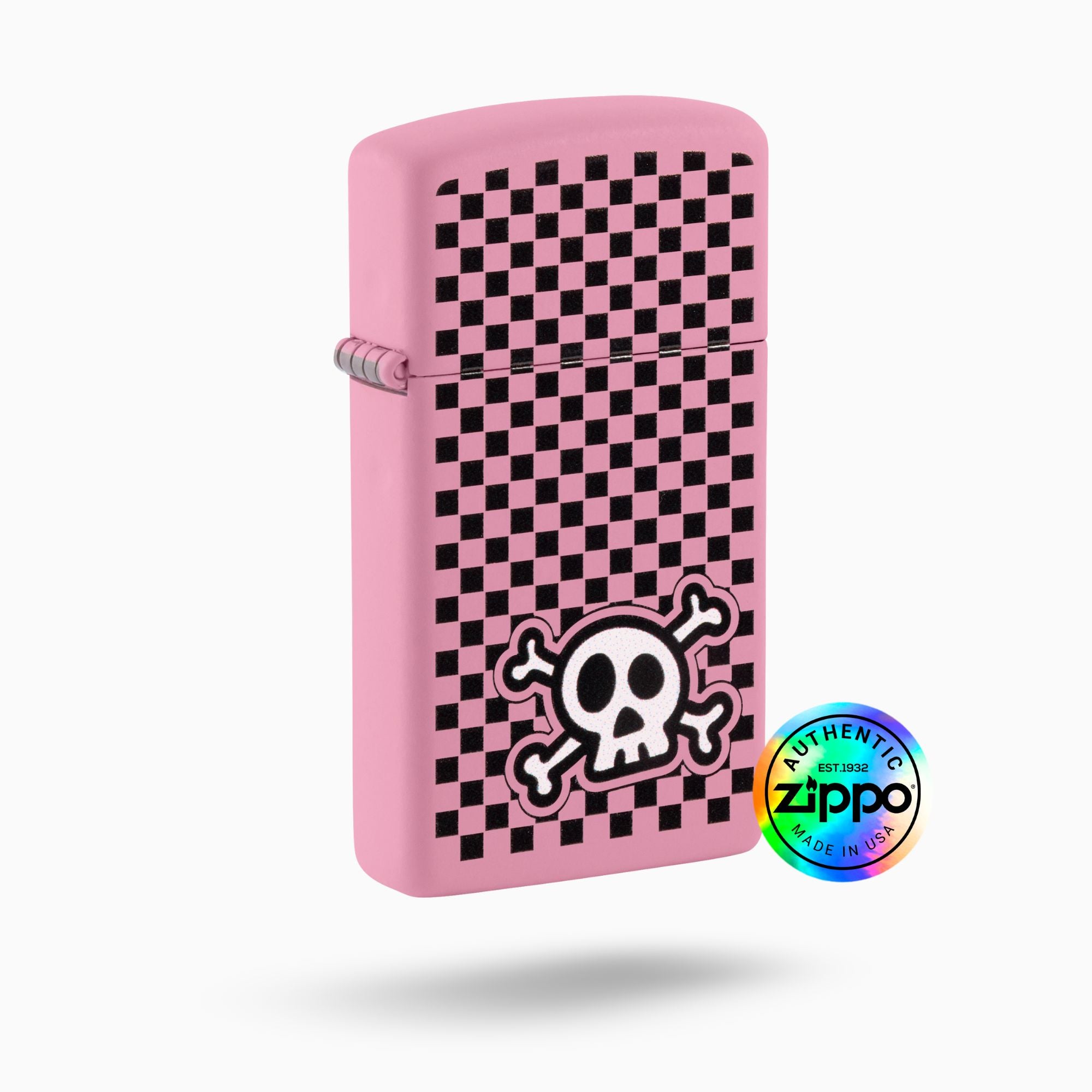 Zippo Checkered Skull Design Windproof Lighter
