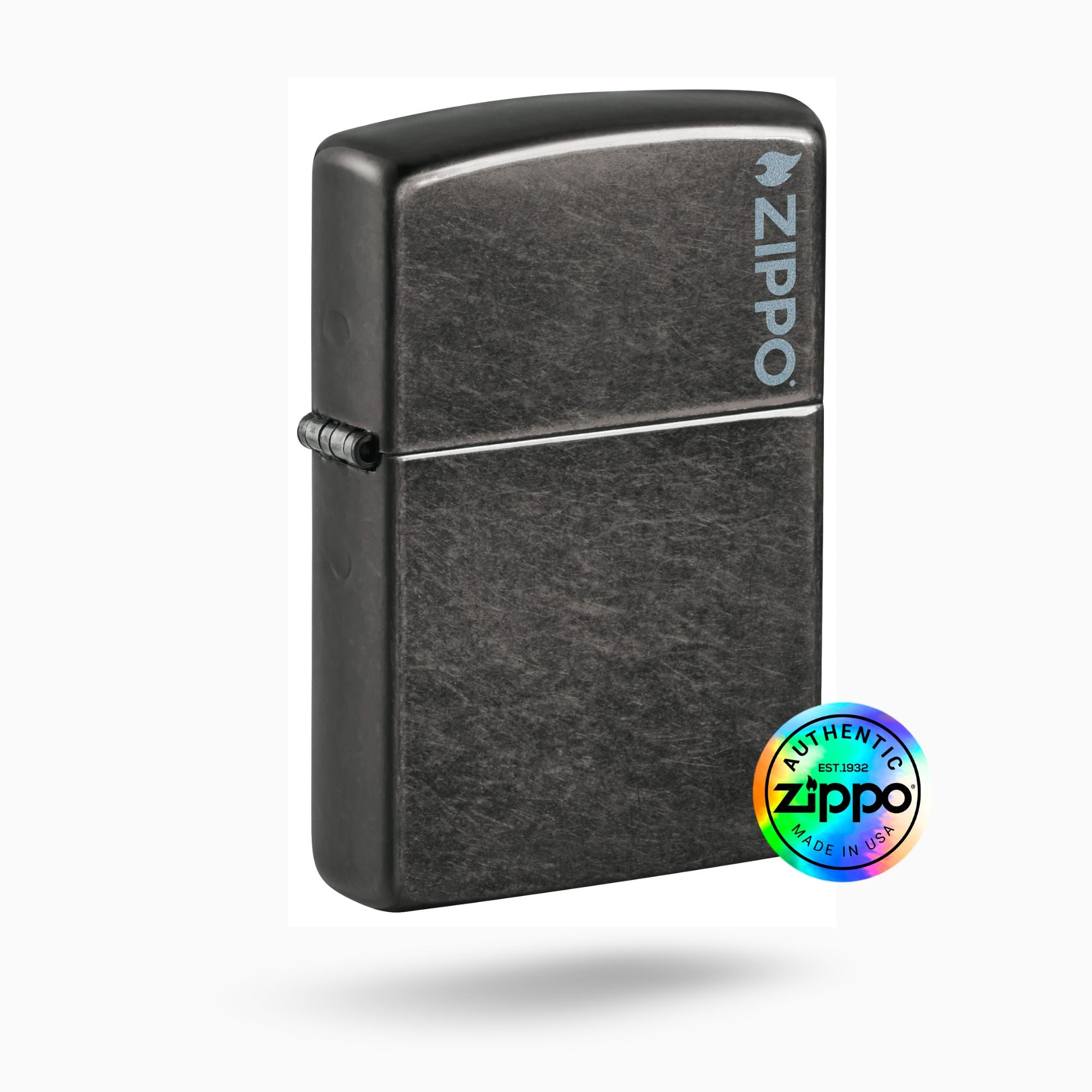 Zippo Classic Grey w/ Logo WIndproof Lighter