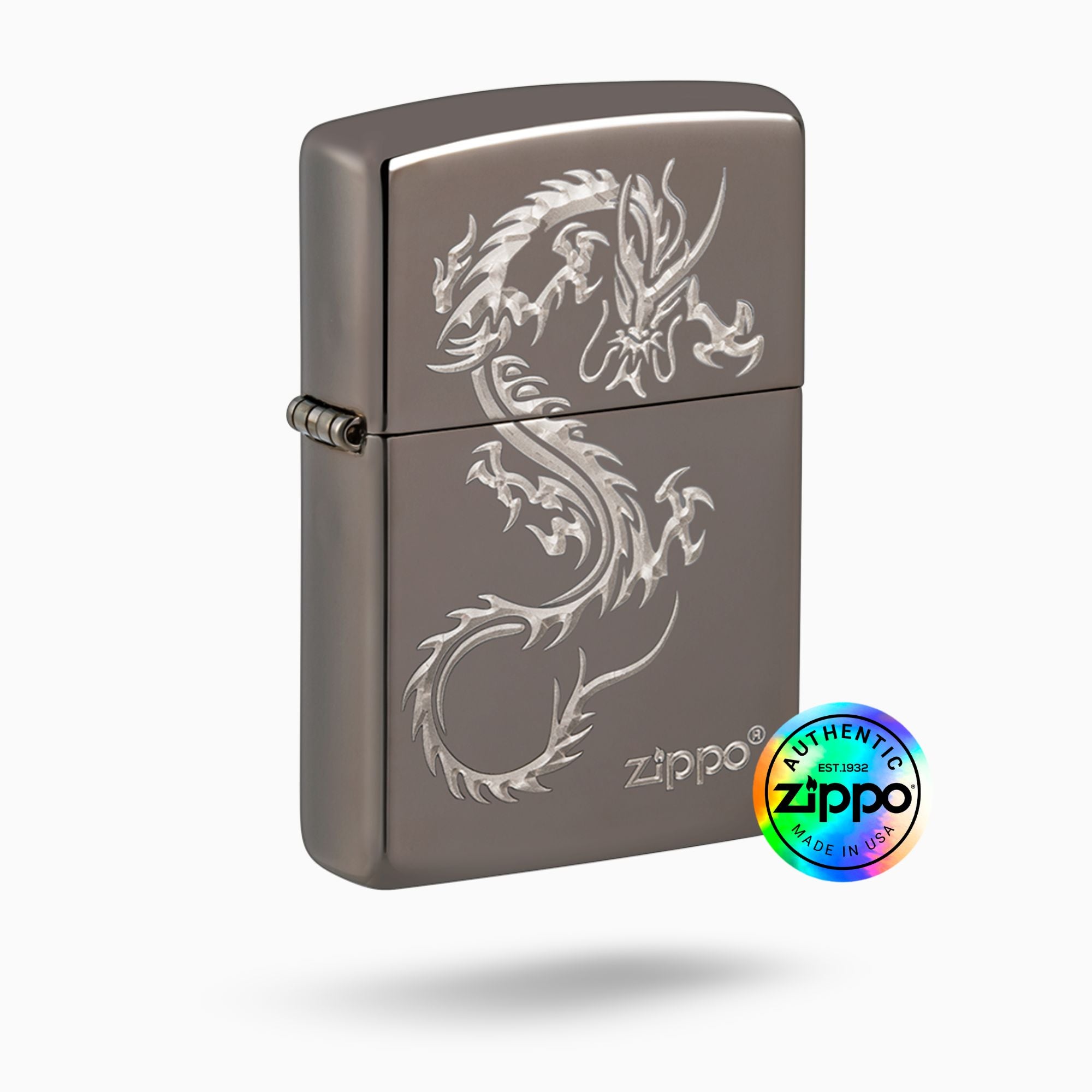 Zippo Chinese Dragon Black Ice Windproof Lighter