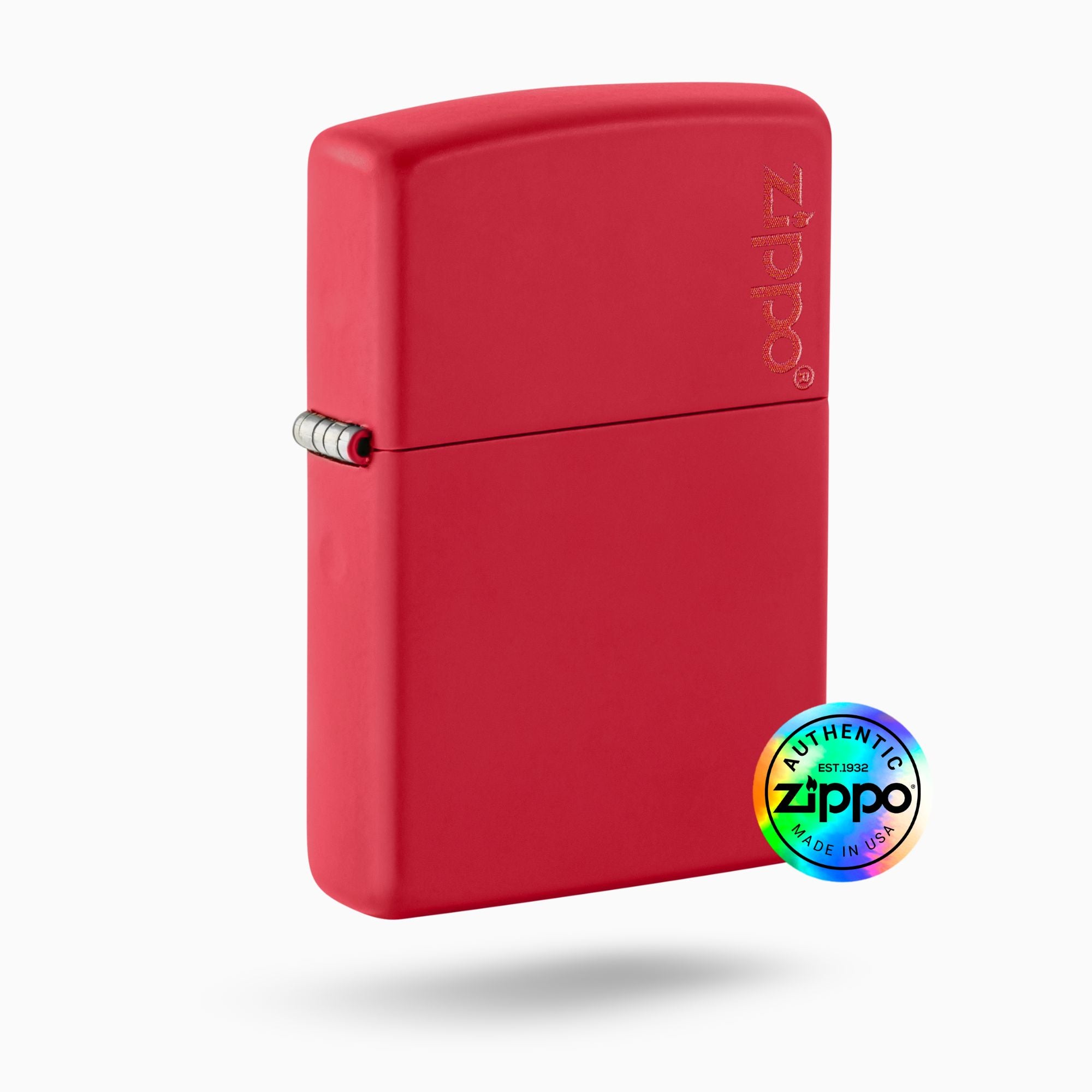 Zippo Classic Red Matte Logo Windproof Lighter
