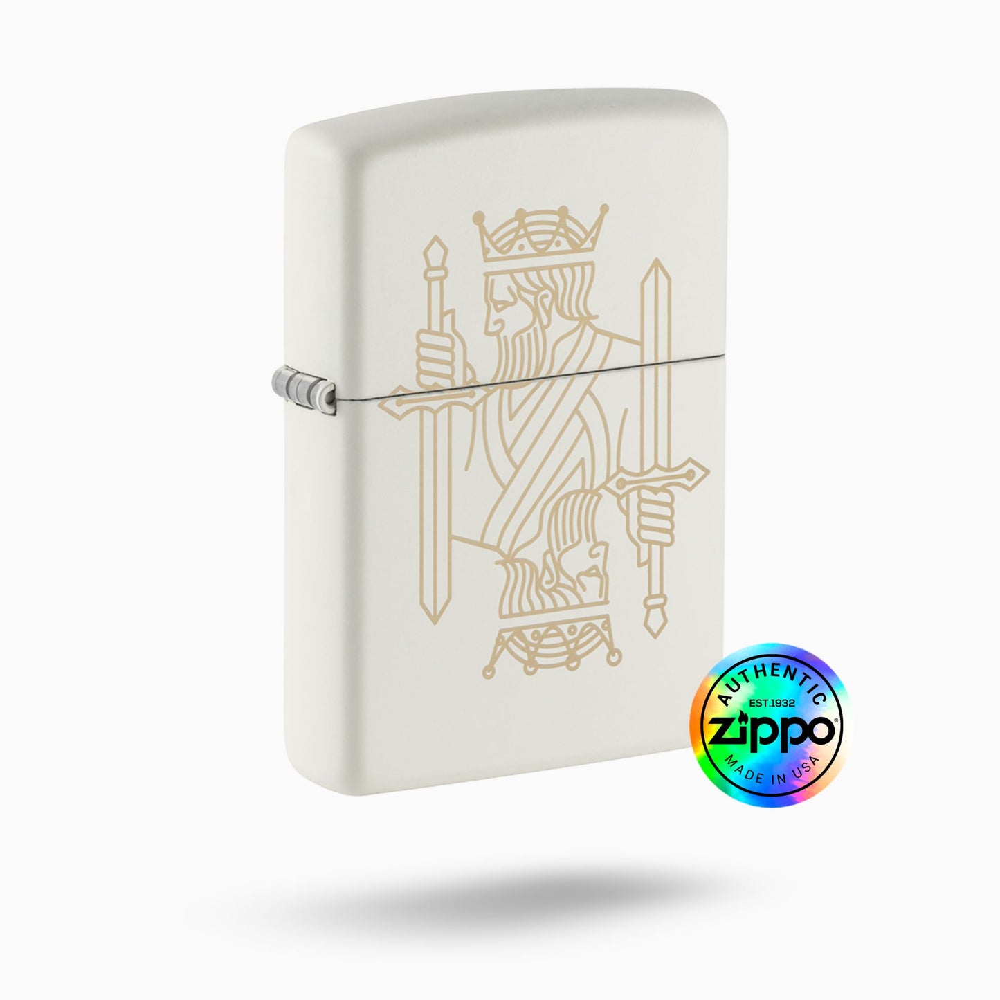 Zippo King Queen White Matte Windproof Lighter