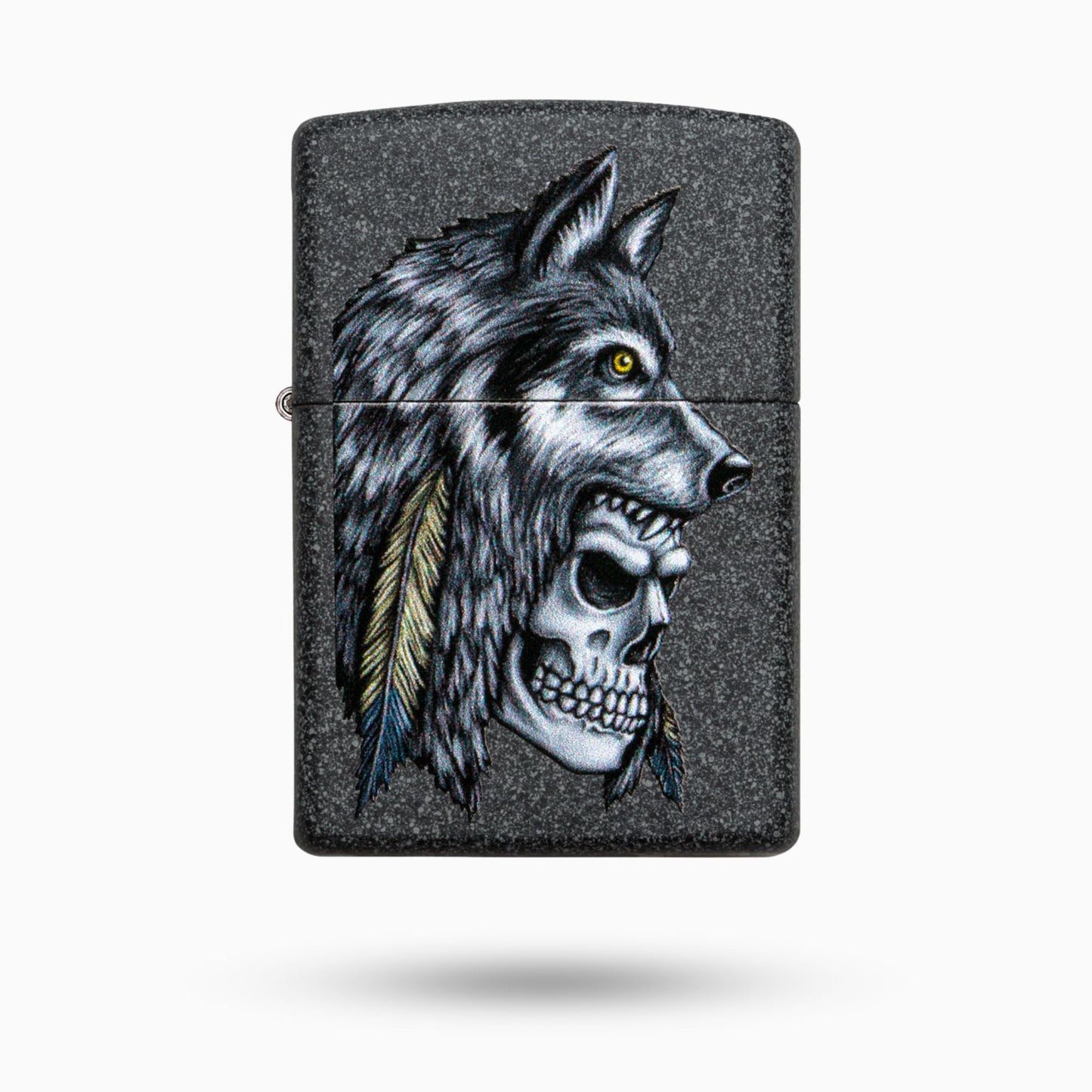 Zippo Wolf Skull Feather Design Windproof Lighter