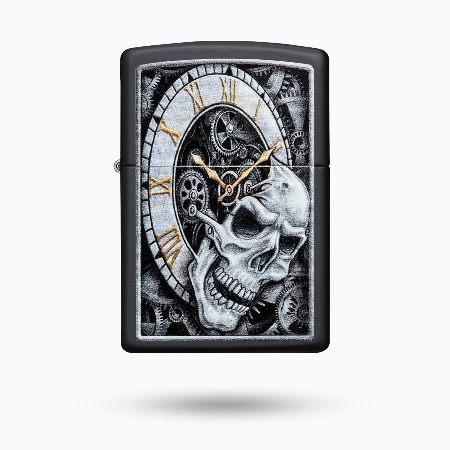 Zippo Skull Clock Design Windproof Lighter