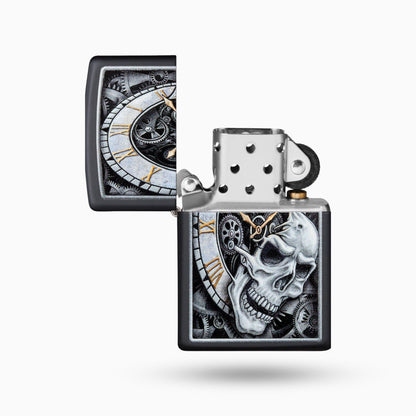 Zippo Skull Clock Design Windproof Lighter