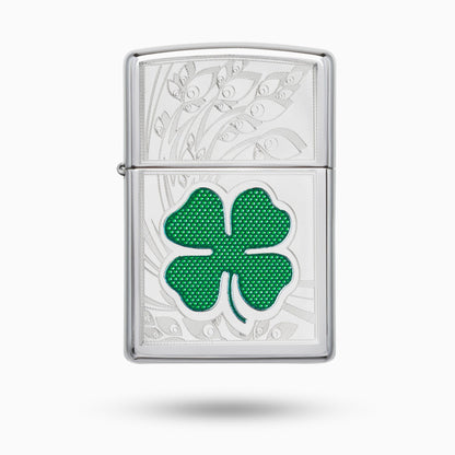 Zippo Clover High Polish Chrome Design WIndproof Lighter