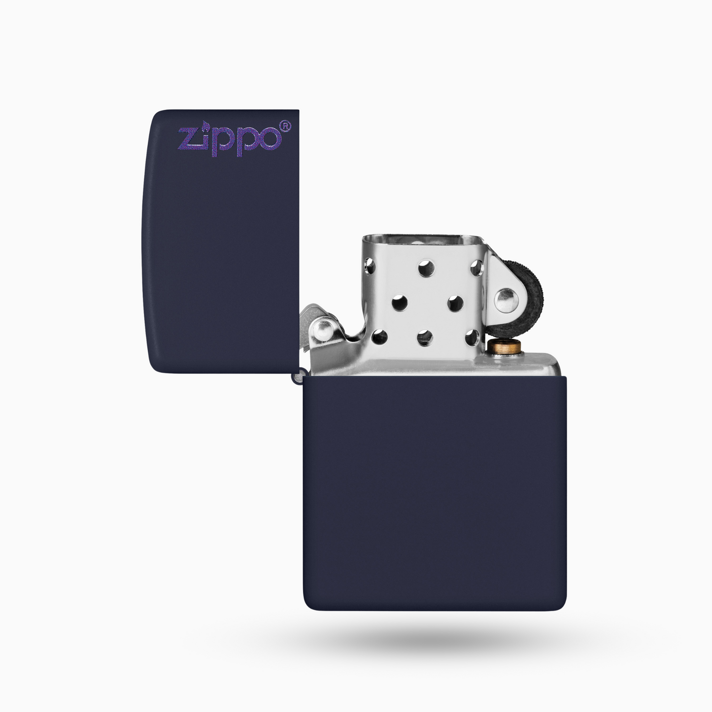 Classic Navy Matte Zippo Logo Windproof Lighter