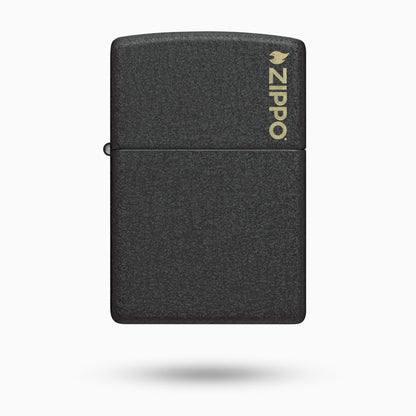 Zippo Classic Black Crackle® Logo w/ Windproof Lighter